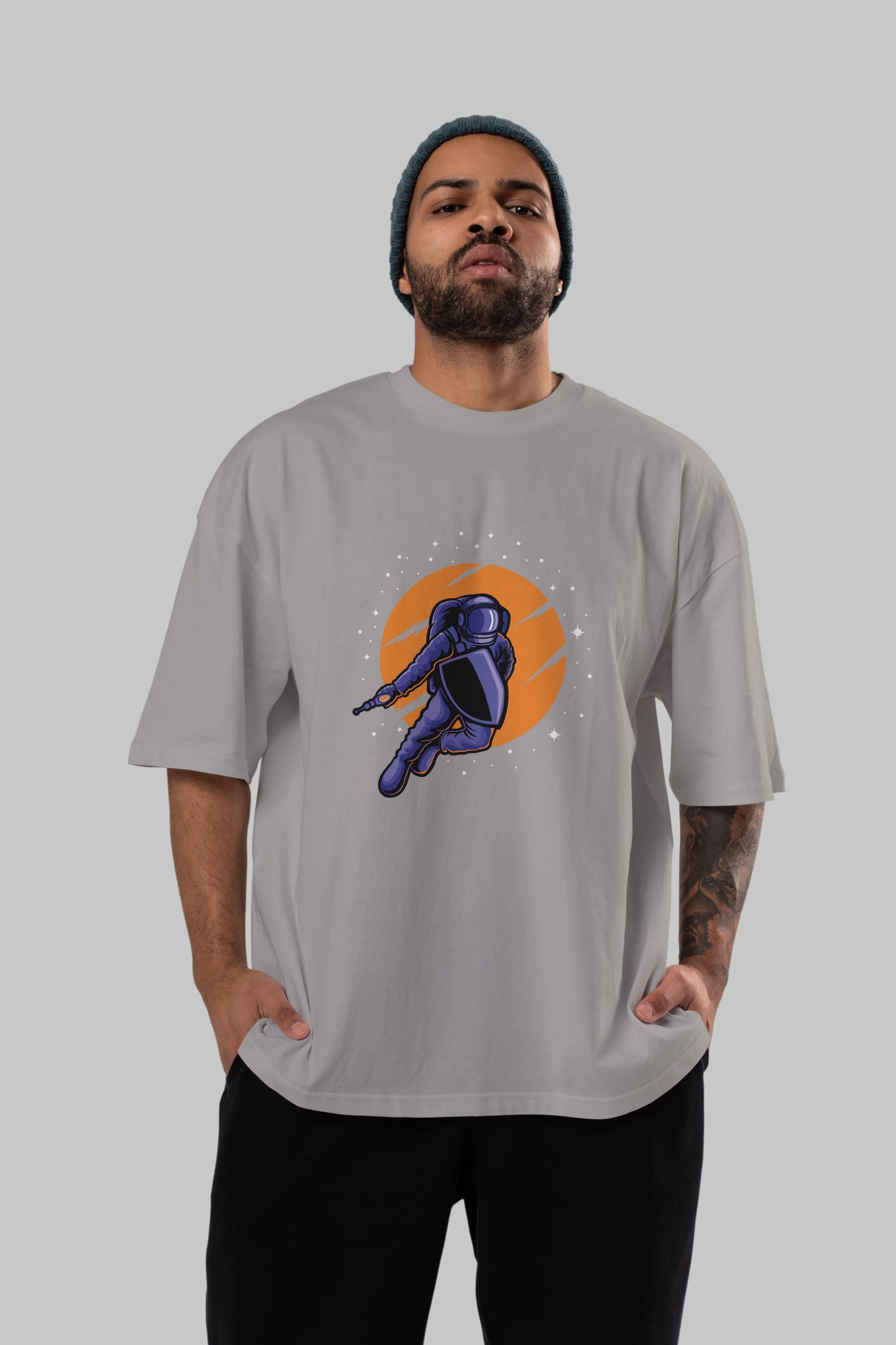 Astro Wars Ön Baskılı Oversize t-shirt Erkek Kadın Unisex