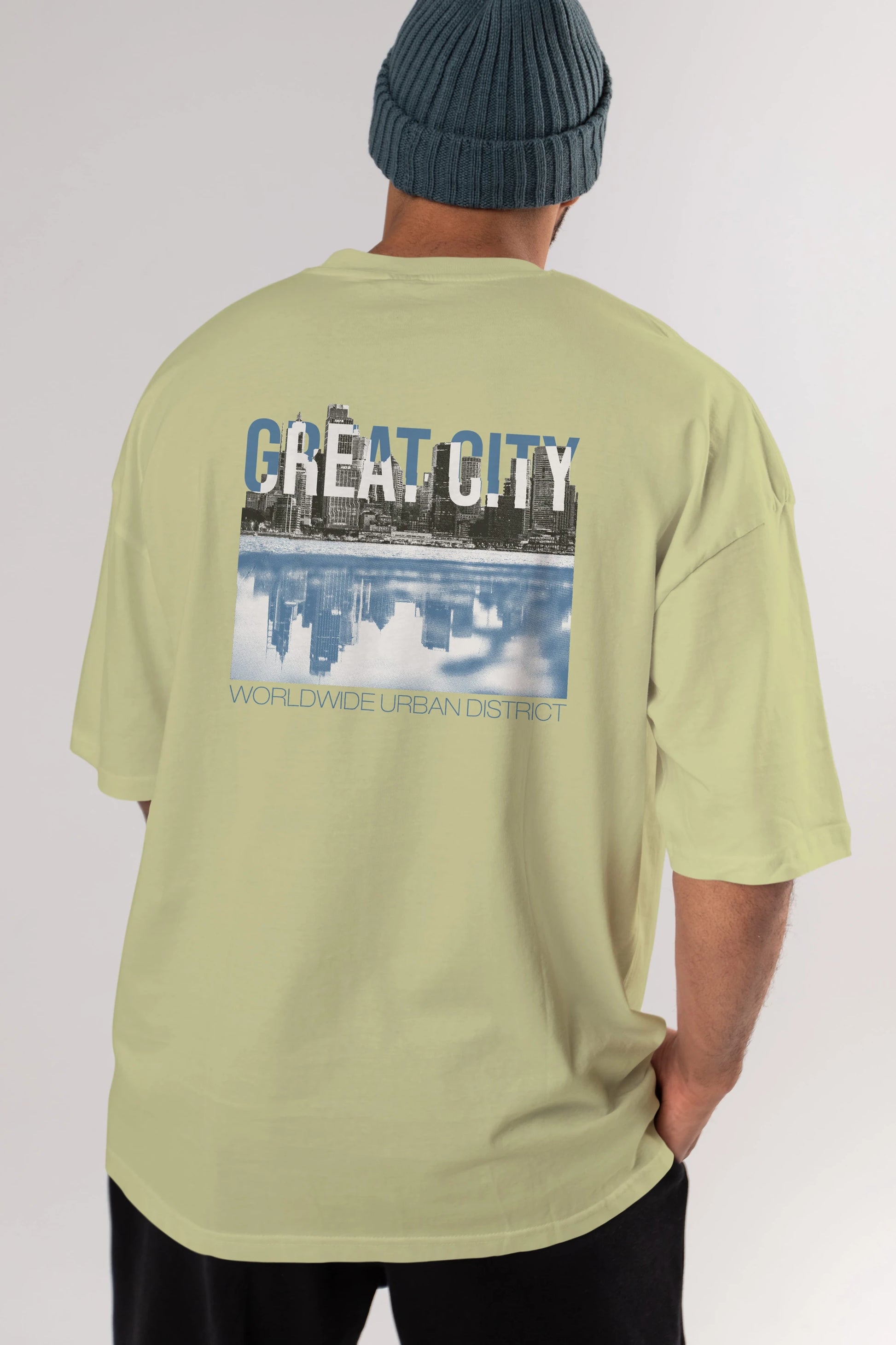 Great City Arka Baskılı Oversize t-shirt Erkek Kadın Unisex