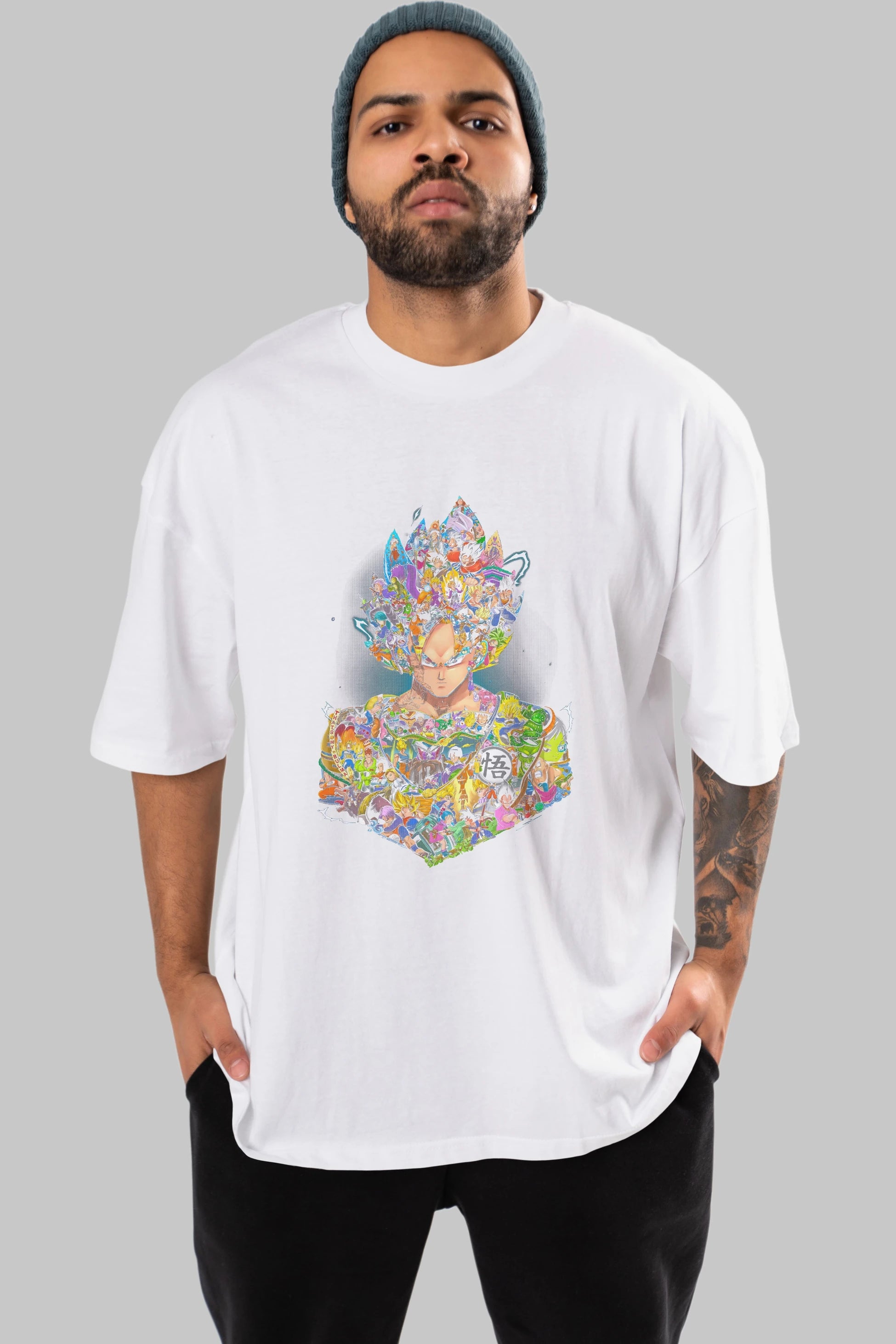 DRAGON BALL ART Anime Ön Baskılı Oversize t-shirt %100 pamuk Erkek Kadın Unisex