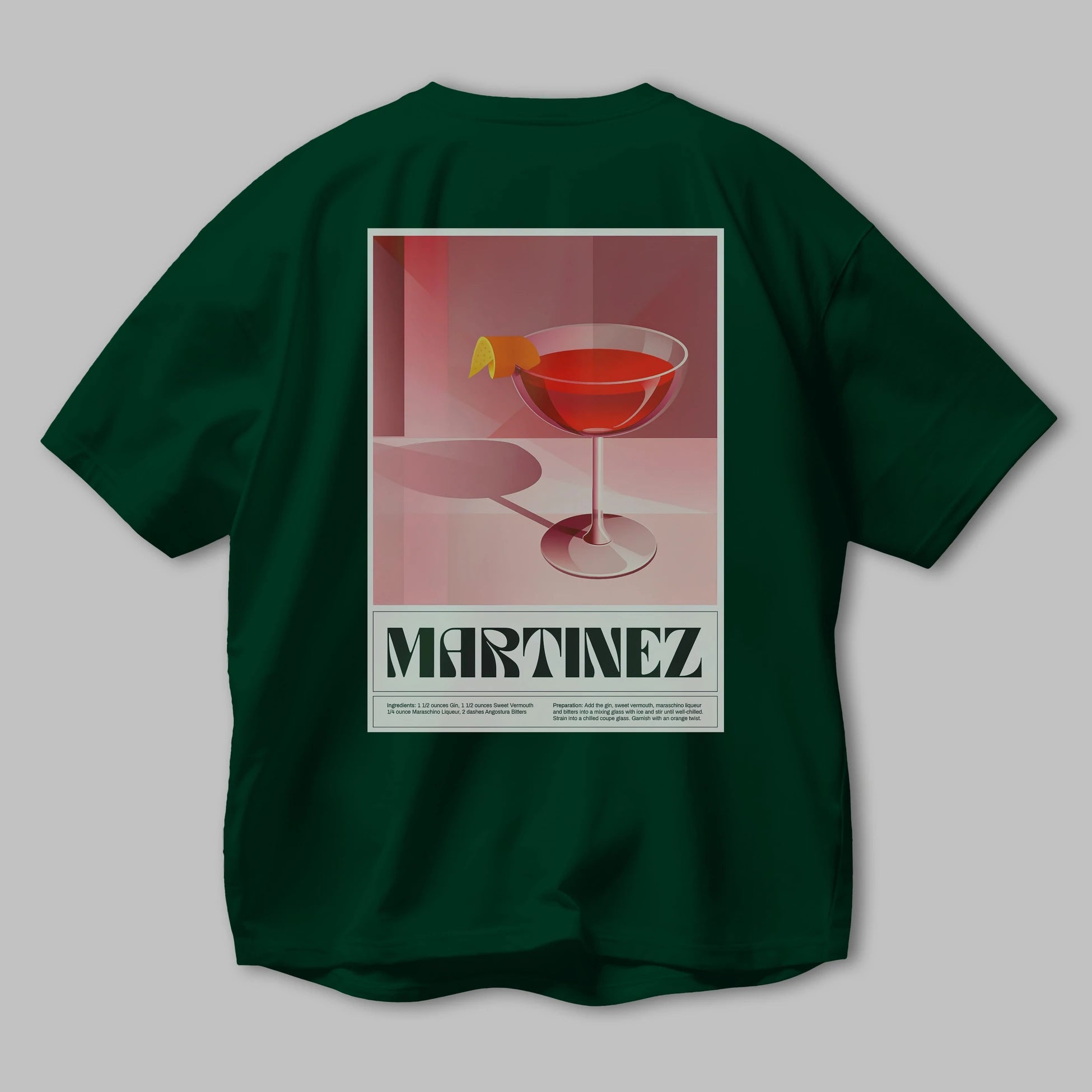Martinez Arka Baskılı Oversize t-shirt Erkek Kadın Unisex %100 Pamuk Bisiklet Yaka tişort