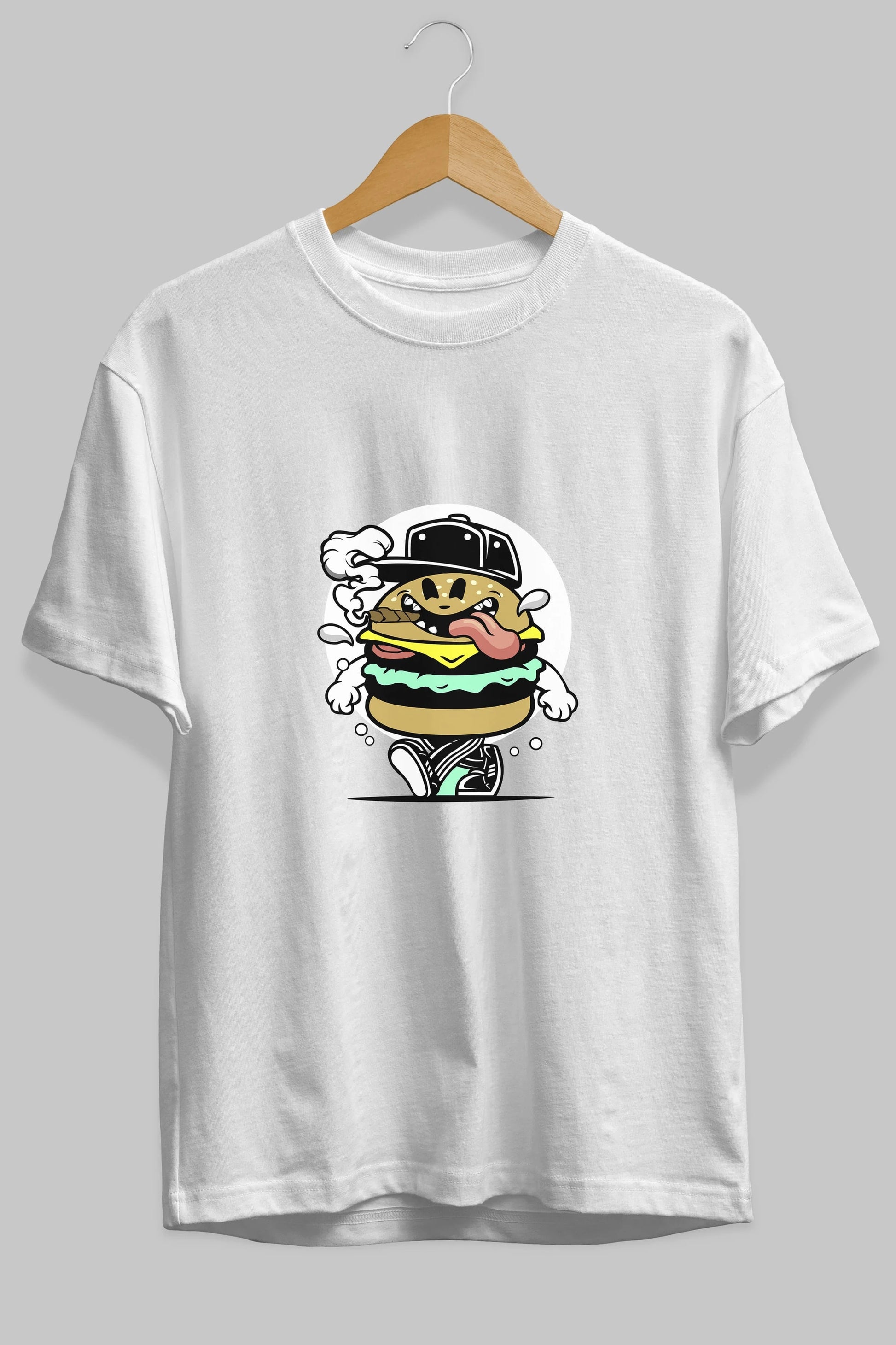 Burger Guy Ön Baskılı Oversize t-shirt Erkek Kadın Unisex %100 Pamuk tişort