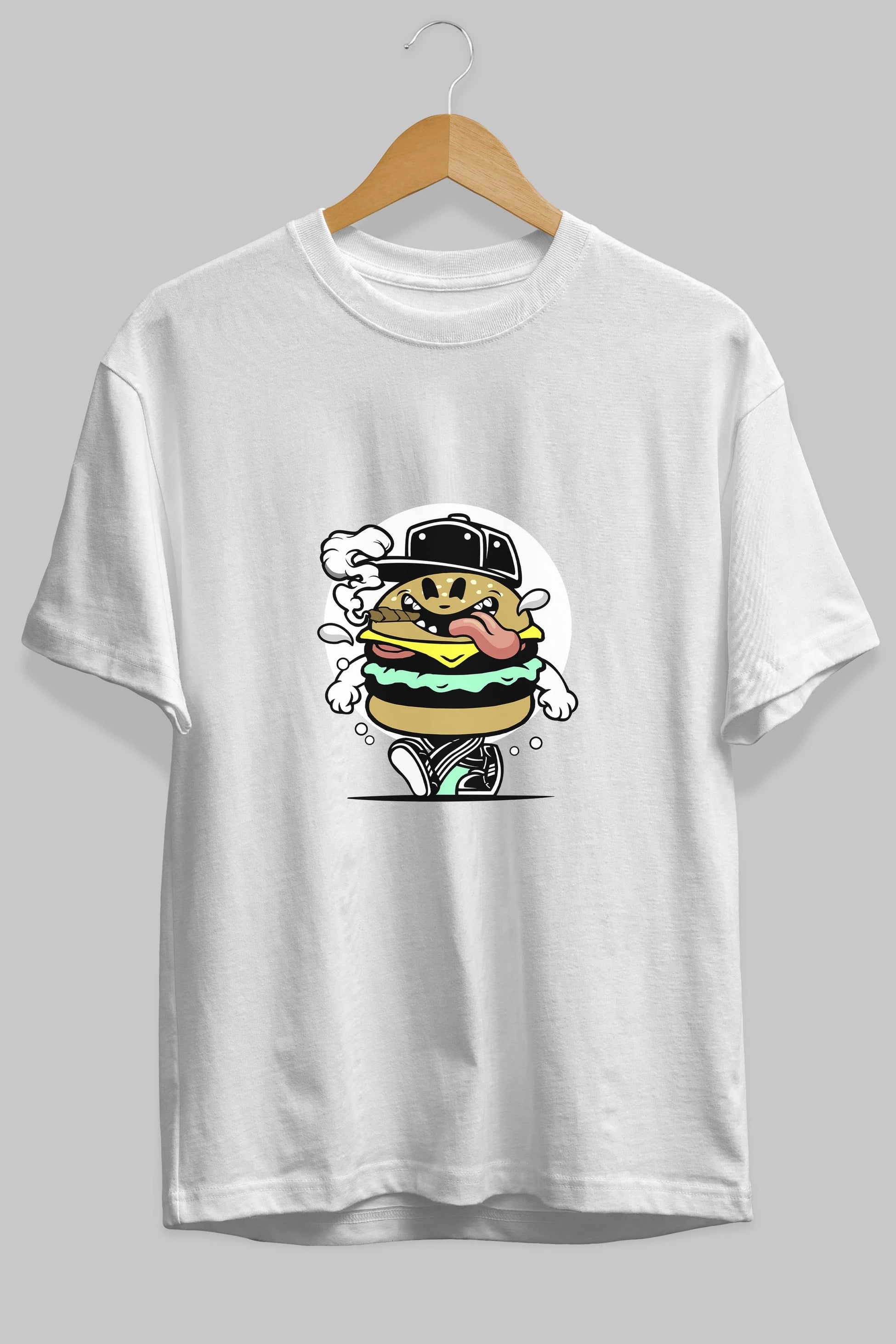 Burger Guy Ön Baskılı Oversize t-shirt Erkek Kadın Unisex %100 Pamuk tişort