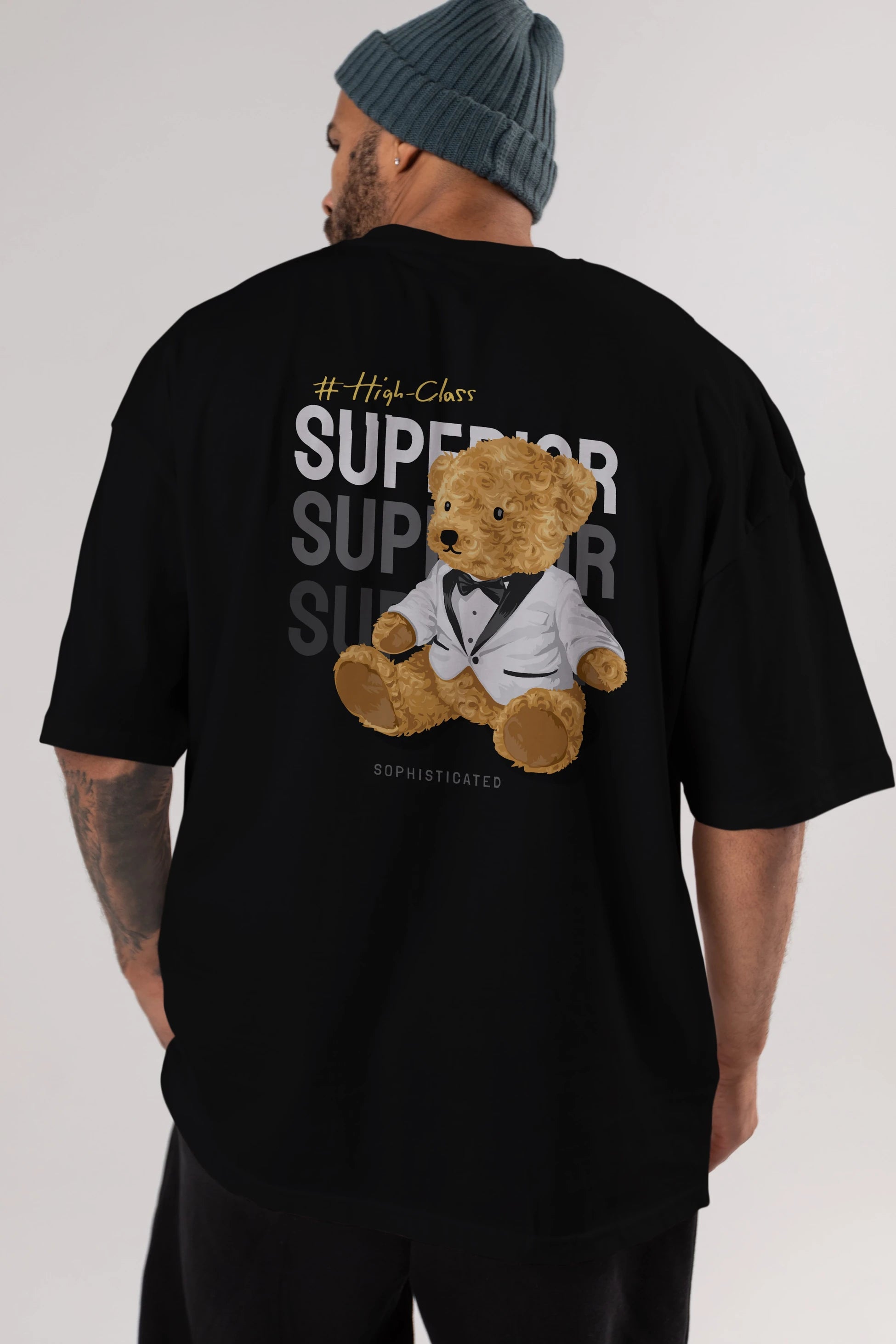 Teddy Bear Superior Arka Baskılı Oversize t-shirt Erkek Kadın Unisex %100 Pamuk