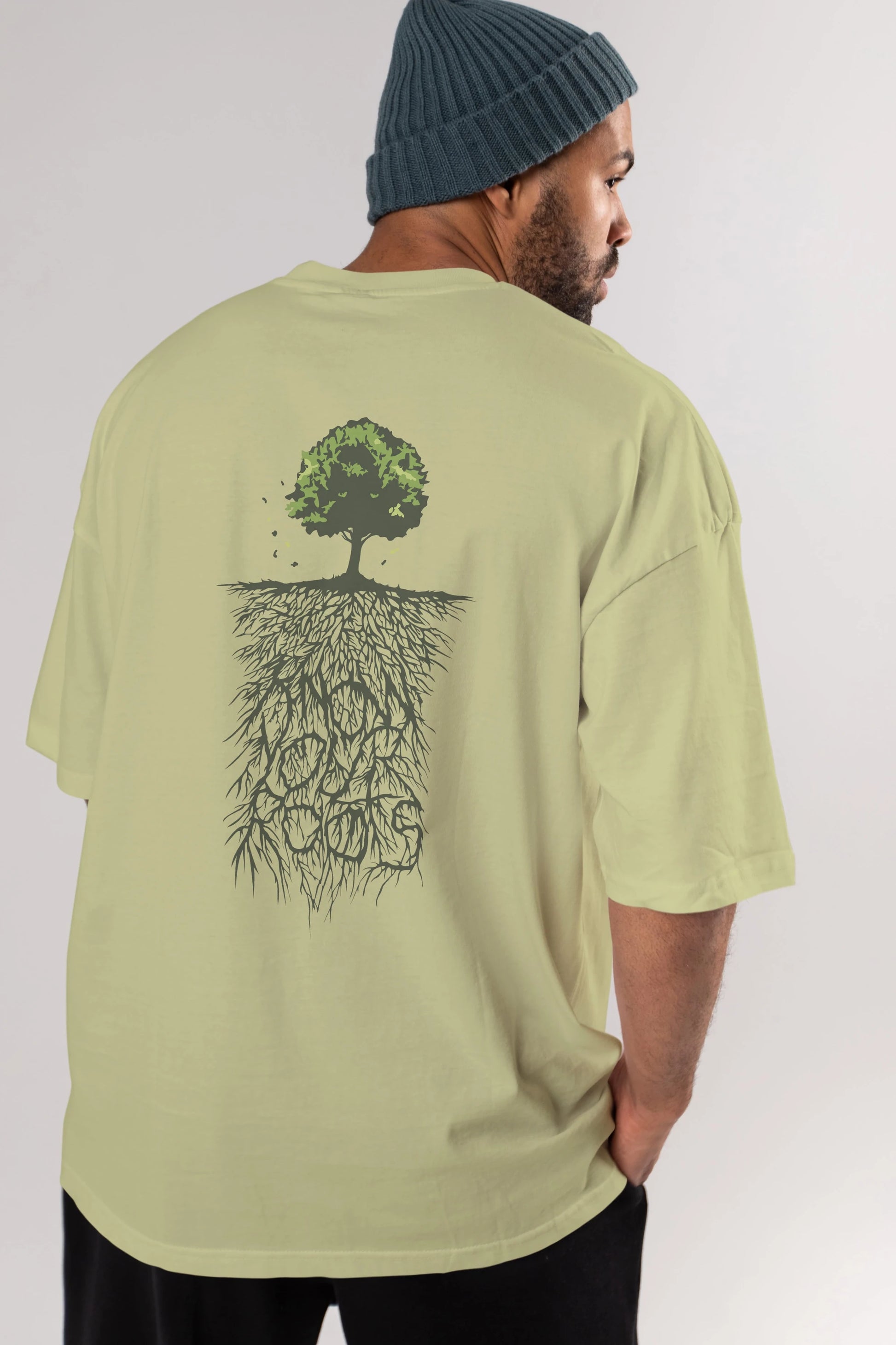 Know Your Roots Arka Baskılı Oversize t-shirt %100 pamuk Erkek Kadın Unisex