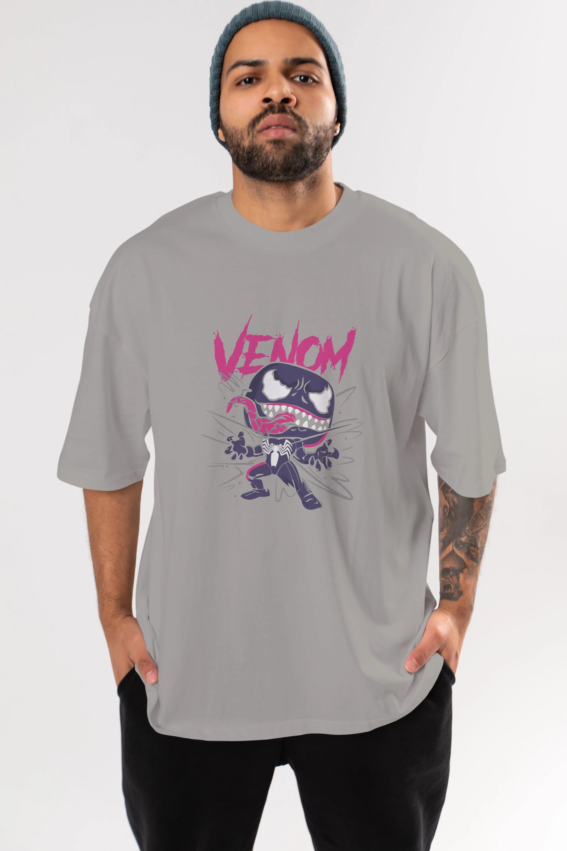Venom (20) Ön Baskılı Oversize t-shirt Erkek Kadın Unisex %100 Pamuk Bisiklet Yaka tişort