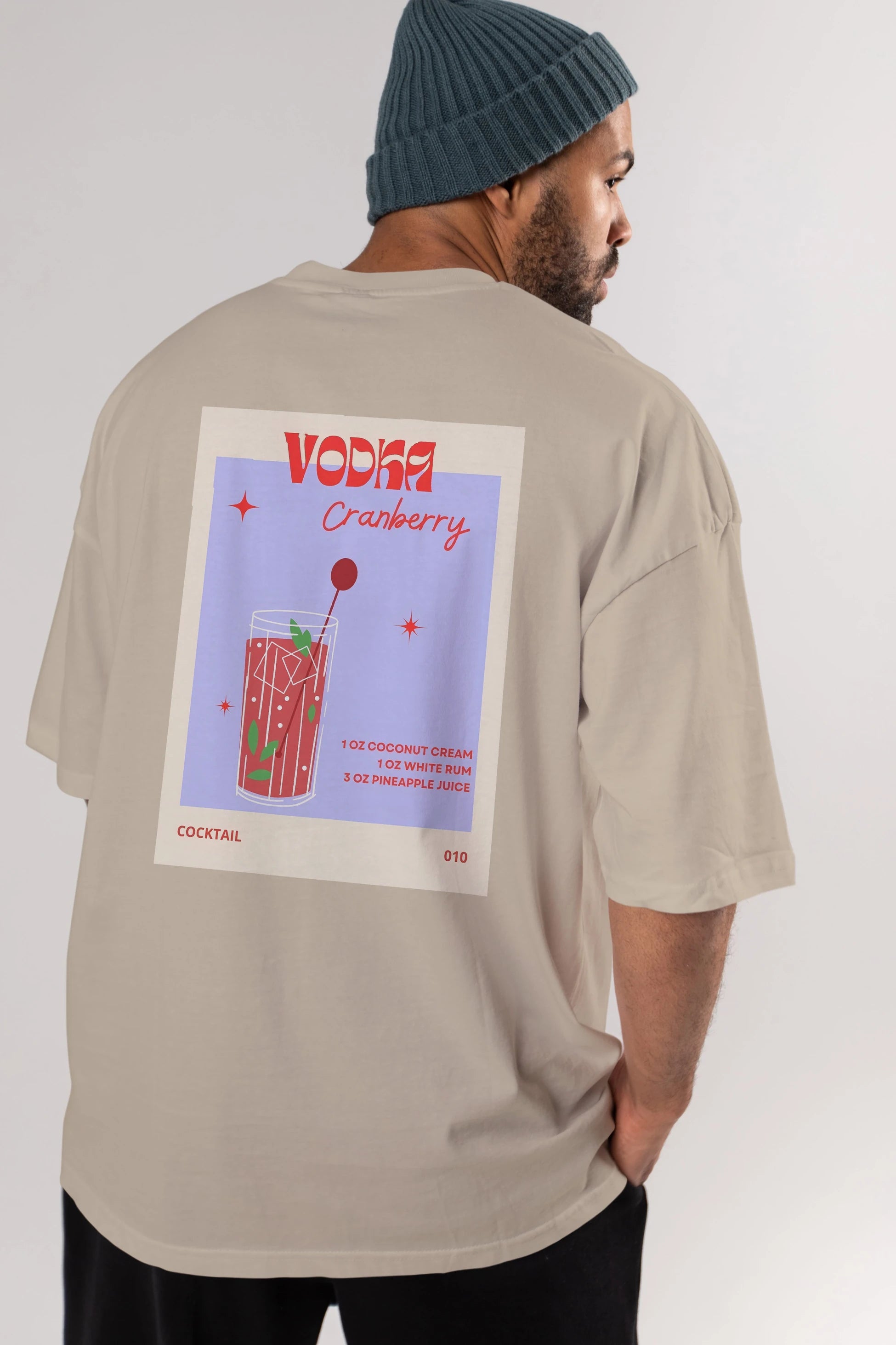 Vodka Cranberry Arka Baskılı Oversize t-shirt Erkek Kadın Unisex %100 Pamuk Bisiklet Yaka tişort