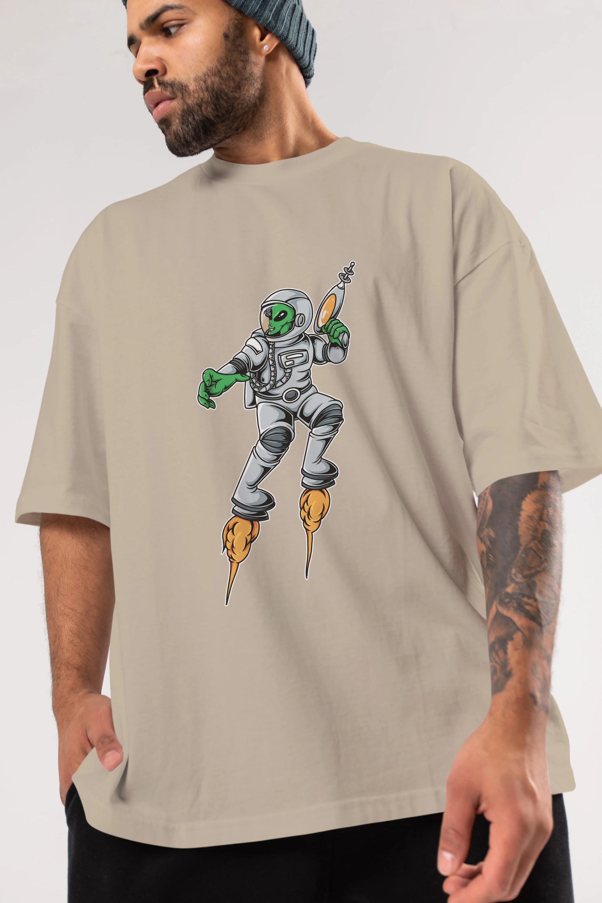 Alien Wars Tshirt Ön Baskılı Oversize t-shirt Erkek Kadın Unisex
