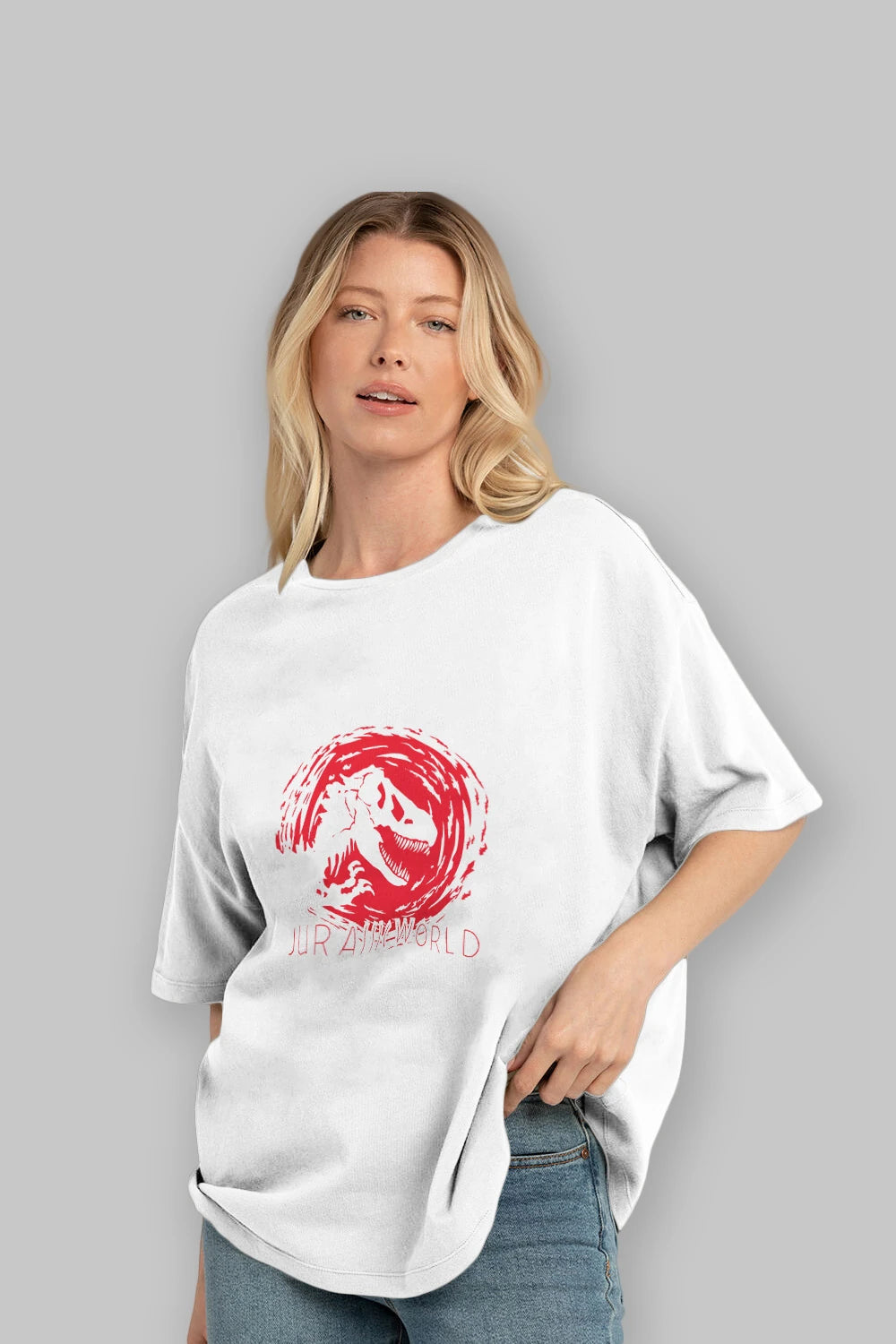 Jurassic Park (3) Ön Baskılı Oversize t-shirt Erkek Kadın Unisex %100 Pamuk Bisiklet Yaka tişort