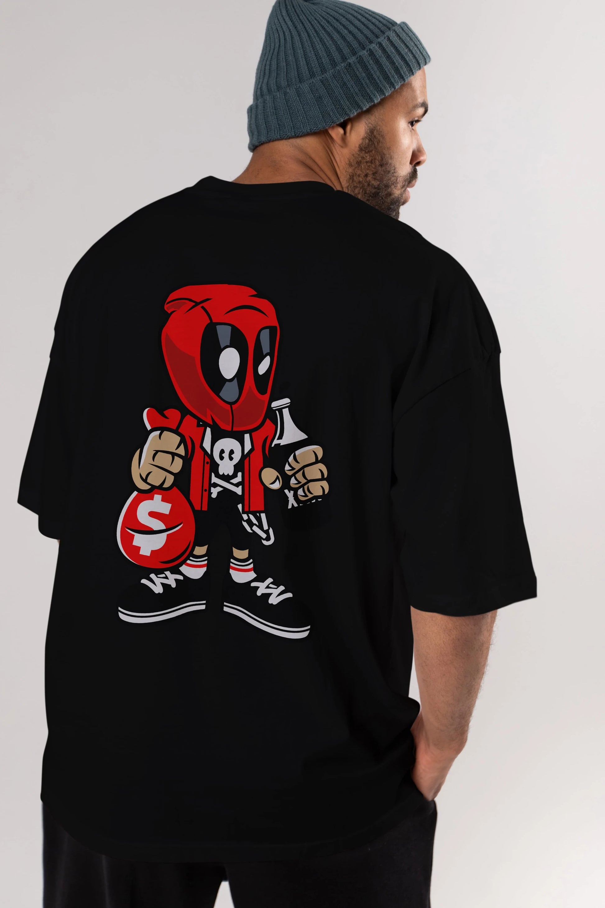 Deadpool (20) Arka Baskılı Oversize t-shirt Erkek Kadın Unisex %100 Pamuk Bisiklet Yaka tişort
