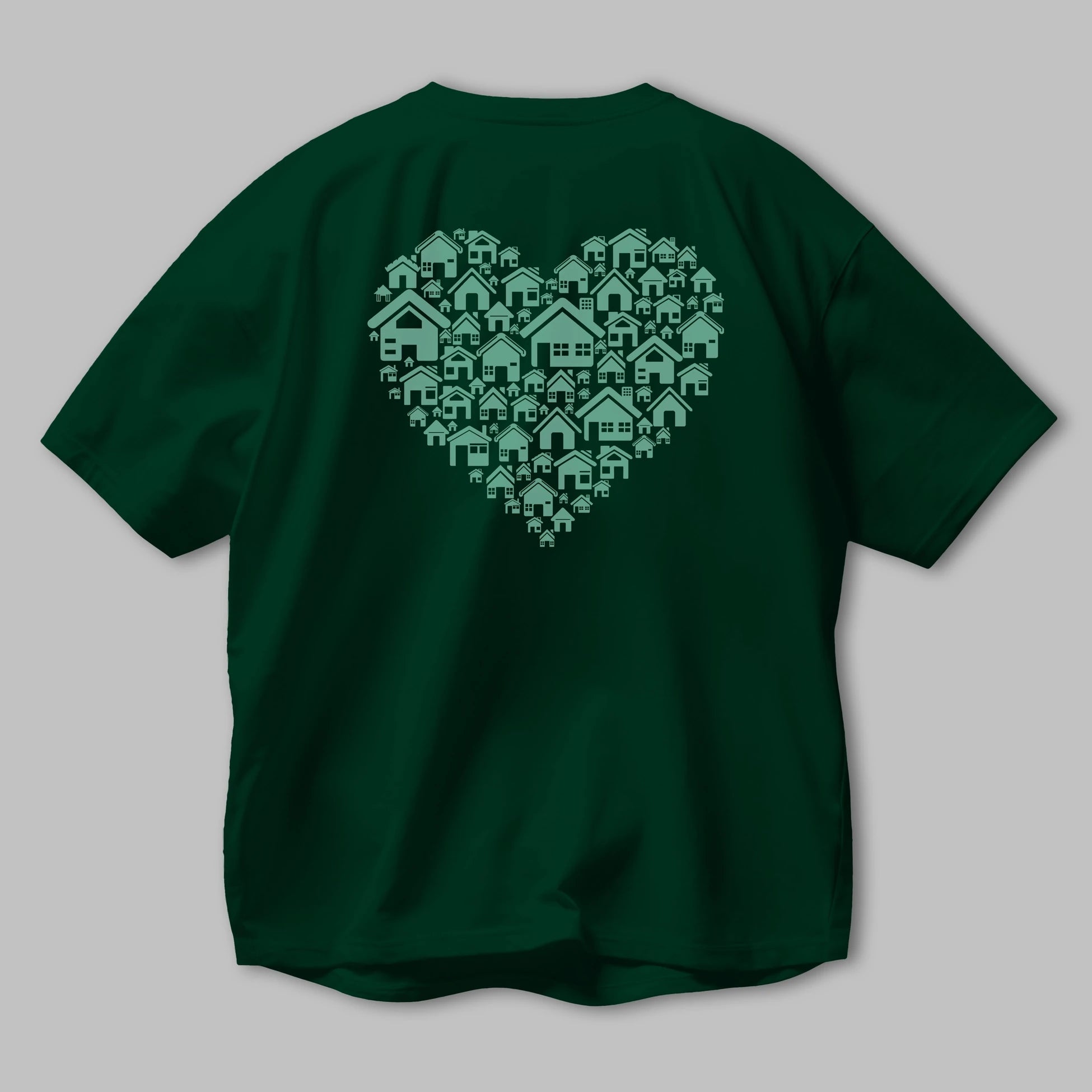 Home Heart Arka Baskılı Oversize t-shirt %100 pamuk Erkek Kadın Unisex