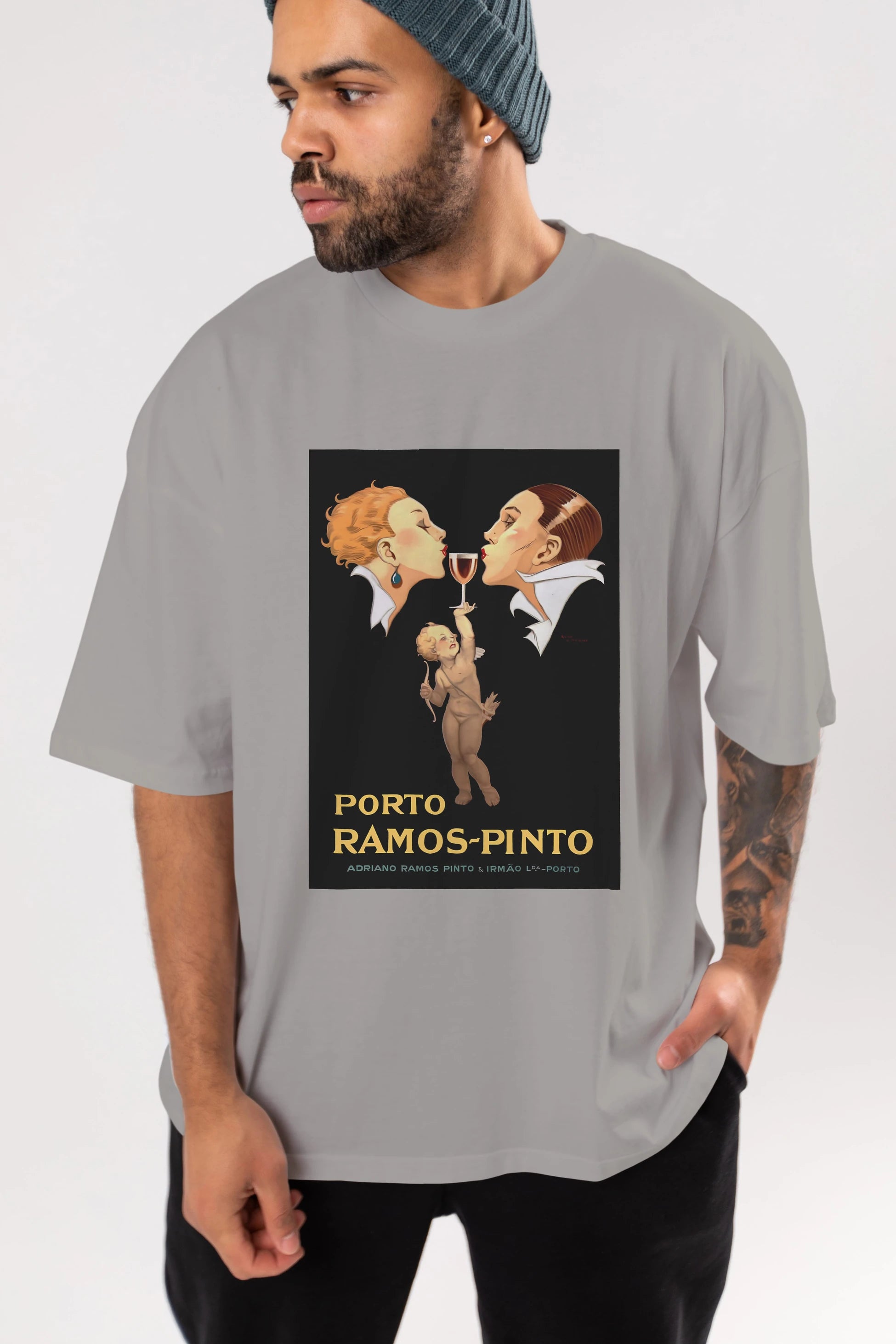 Porto Ramos Pinto Ön Baskılı Oversize t-shirt Erkek Kadın Unisex %100 Pamuk Bisiklet Yaka tişort