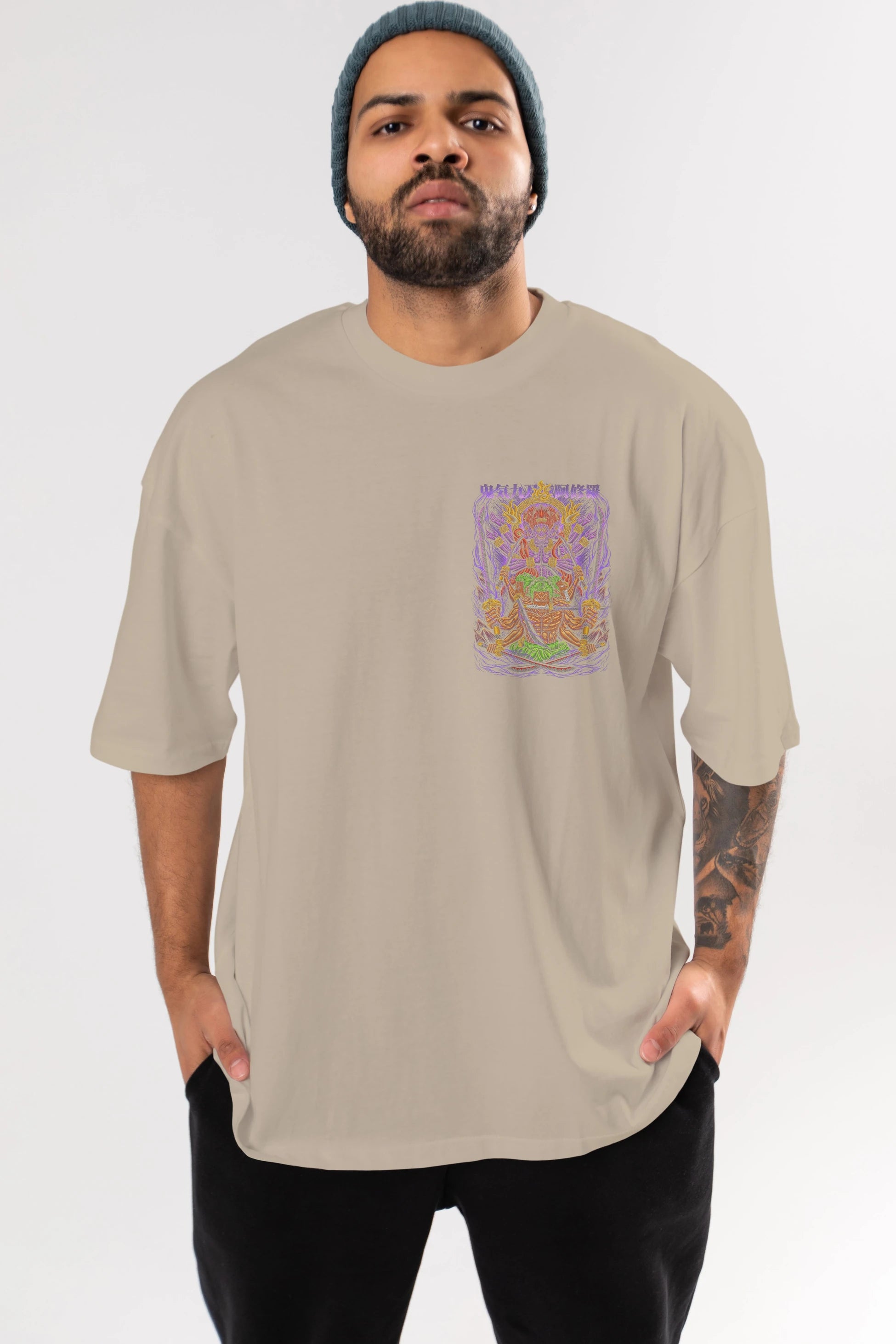 RORONOA ZORO 2 Ön Sol Baskılı Oversize t-shirt Erkek Kadın Unisex %100 Pamuk Bisiklet Yaka tişort