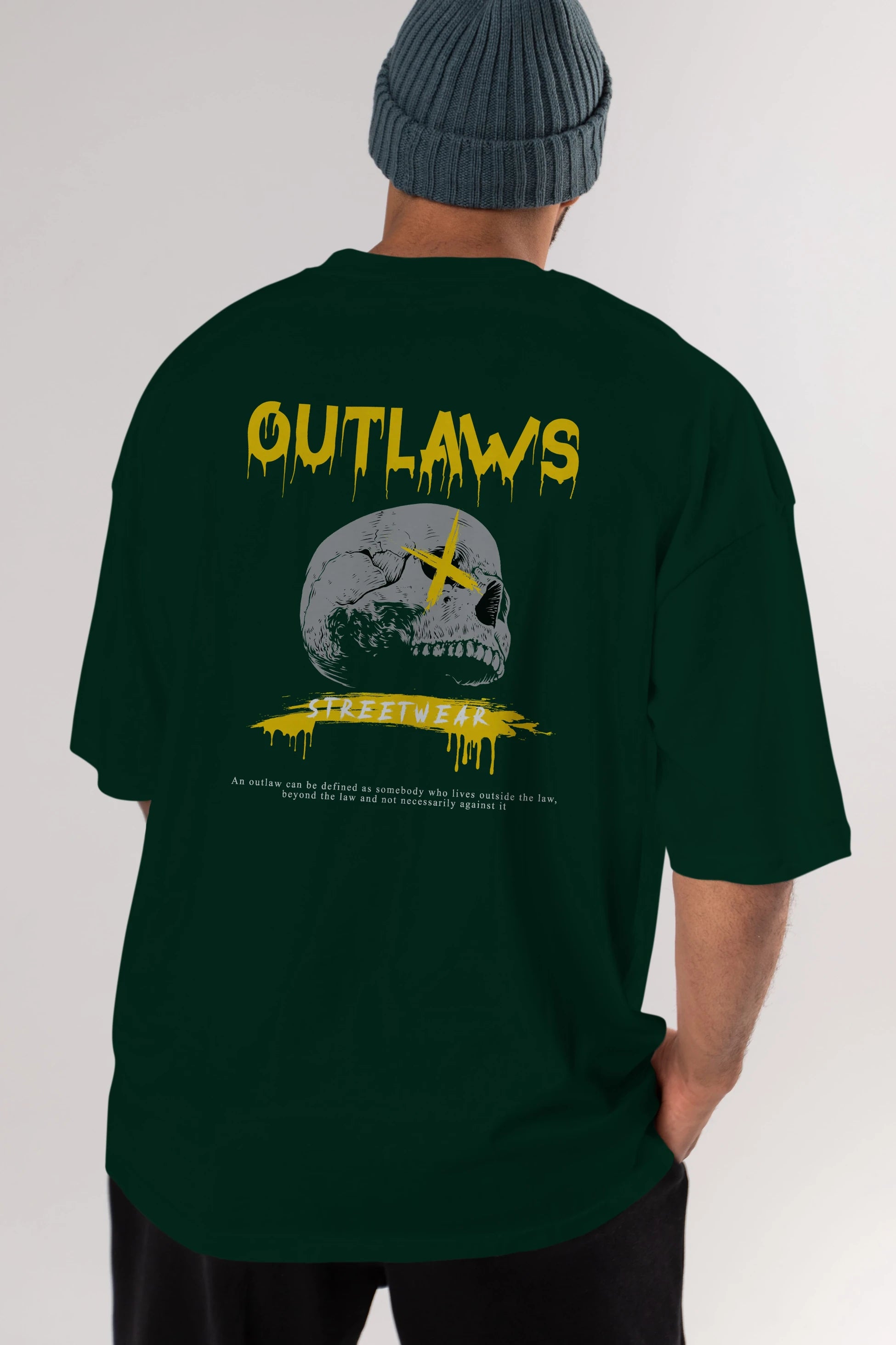 Outlaws Streetwear Arka Baskılı Oversize t-shirt Erkek Kadın Unisex