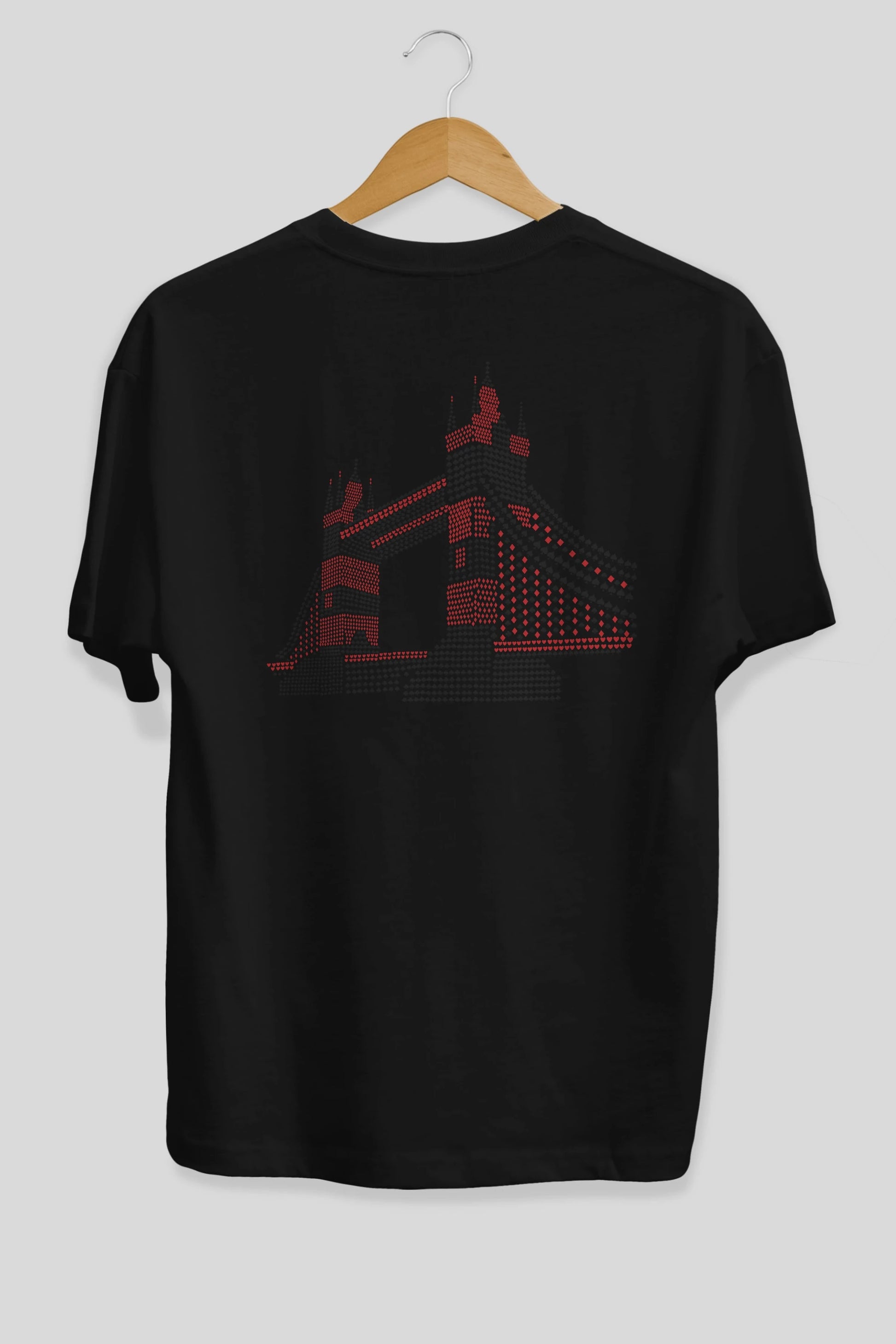 The Bridge Arka Baskılı Oversize t-shirt %100 pamuk Erkek Kadın Unisex
