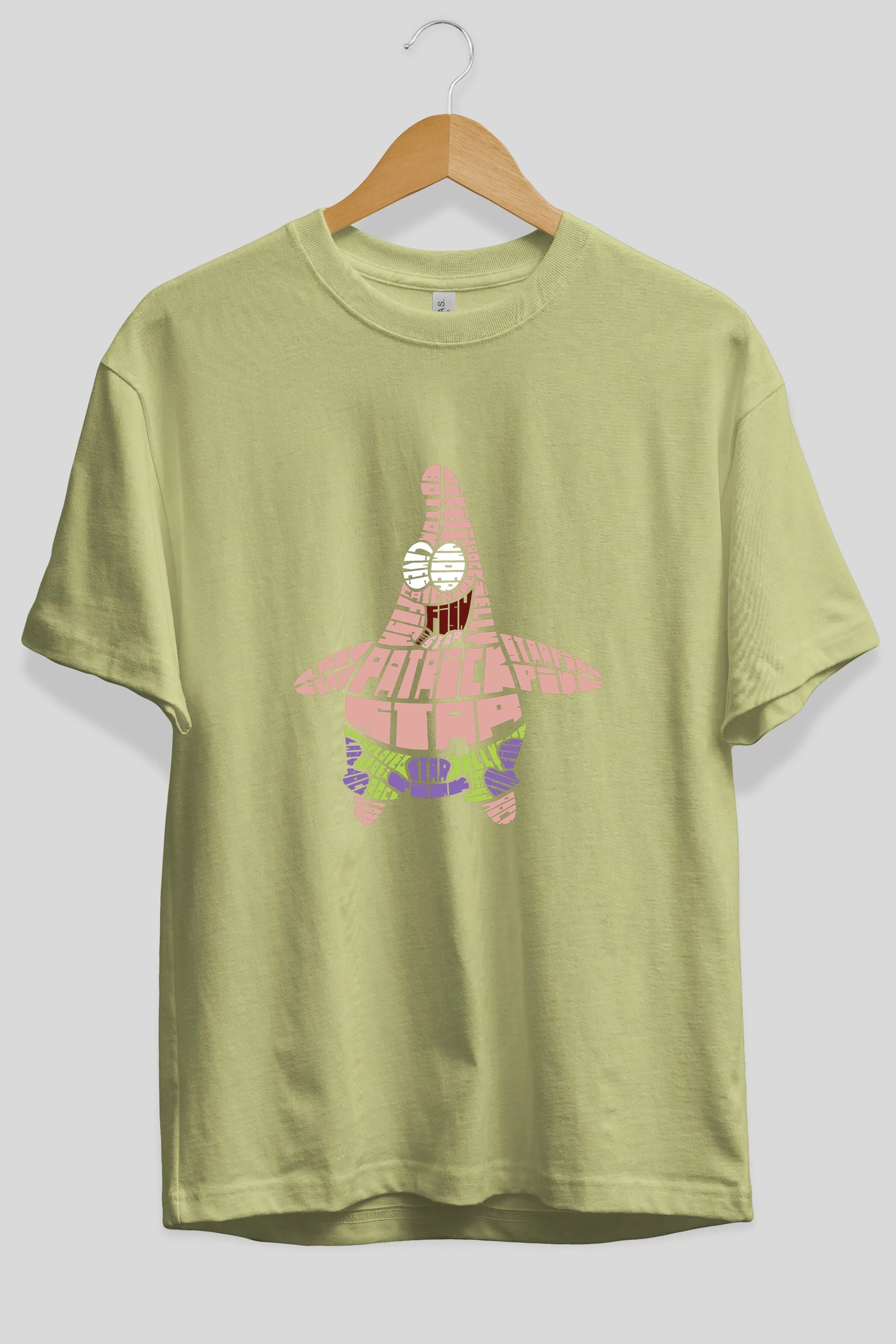 Patrick Star Ön Baskılı Oversize t-shirt %100 pamuk Erkek Kadın Unisex