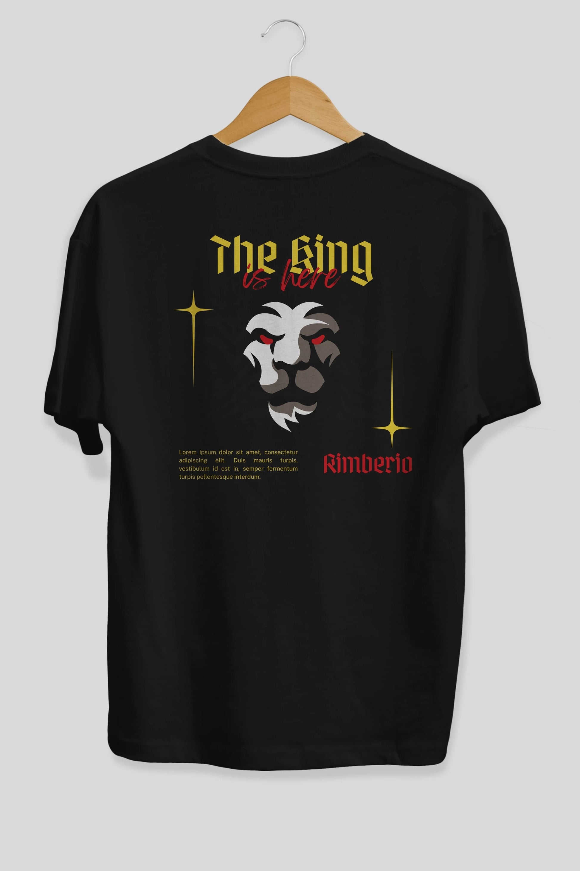 The King is Here Yazılı Arka Baskılı Oversize t-shirt Erkek Kadın Unisex