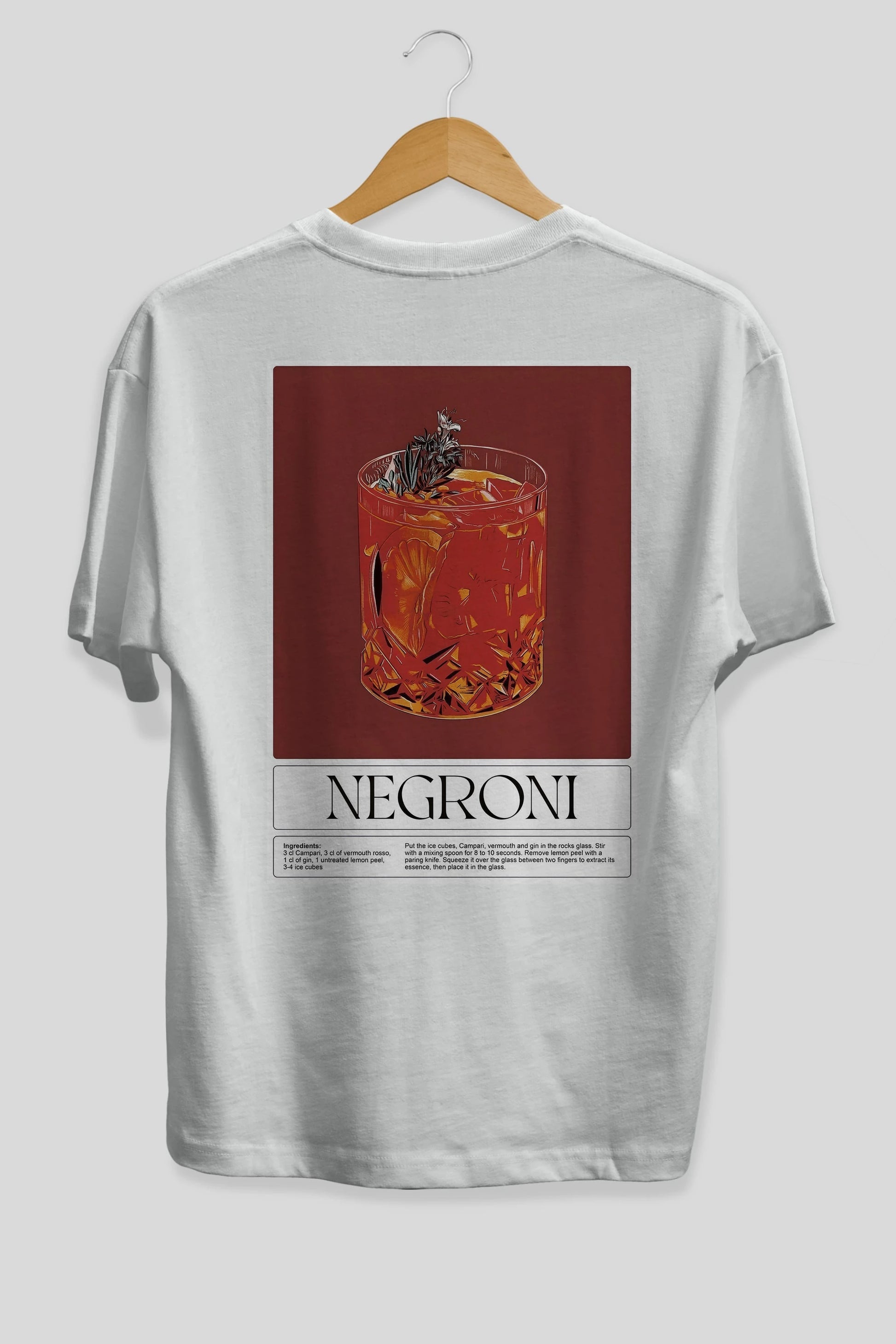 Negroni 2 Arka Baskılı Oversize t-shirt Erkek Kadın Unisex %100 Pamuk Bisiklet Yaka tişort