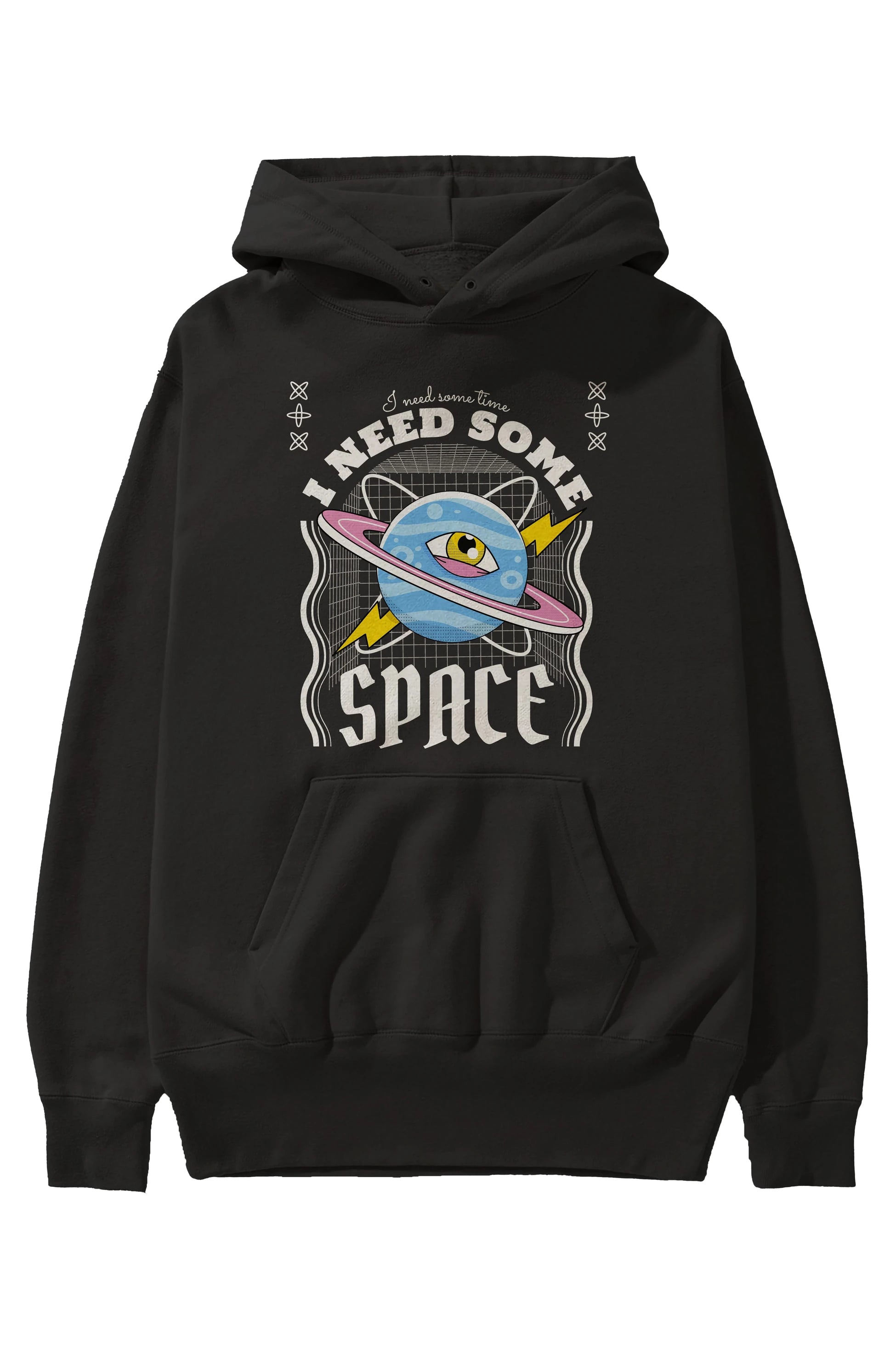 I Need Some Space Ön Baskılı Hoodie Oversize Kapüşonlu Sweatshirt Erkek Kadın Unisex