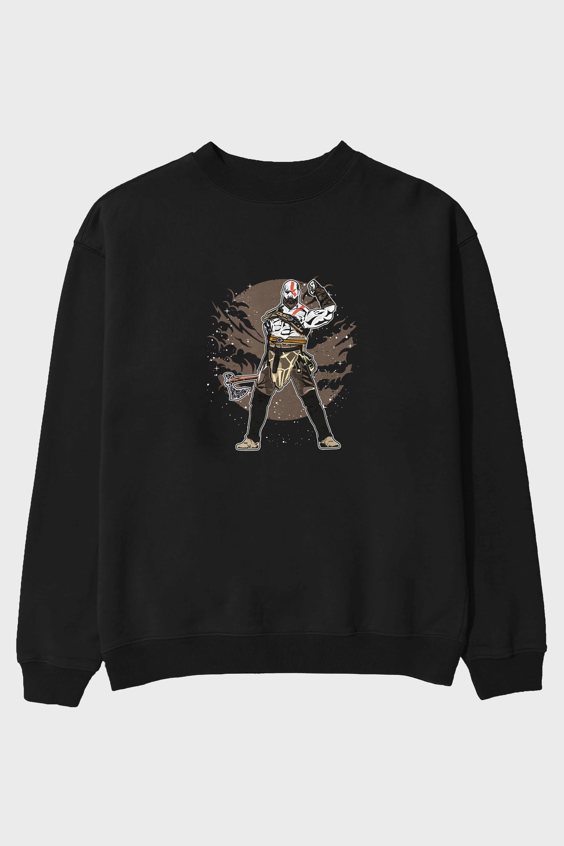 GOD OF WAR Ön Baskılı Oversize Sweatshirt Erkek Kadın Unisex