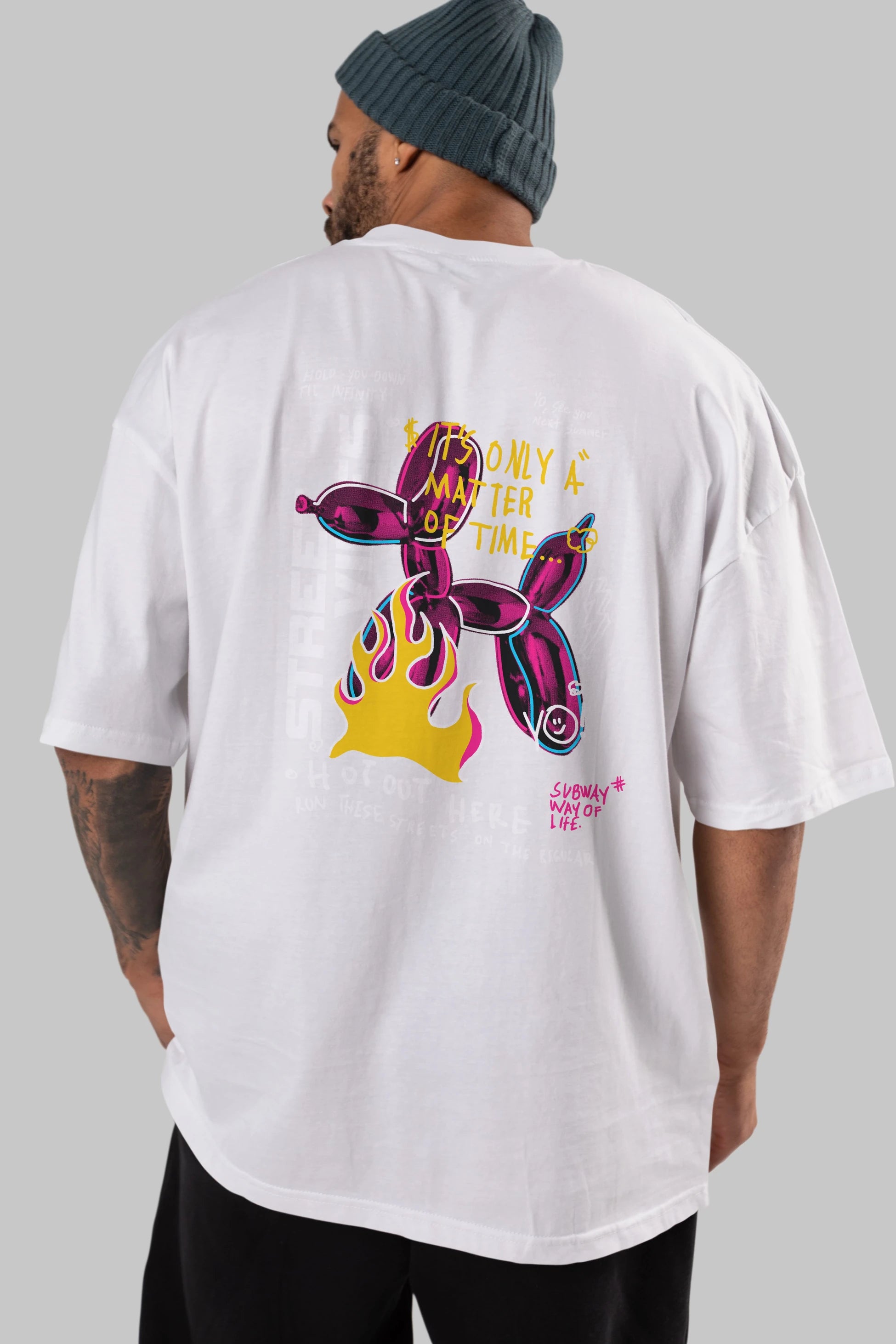 Street Vibes Arka Baskılı Oversize t-shirt Erkek Kadın Unisex