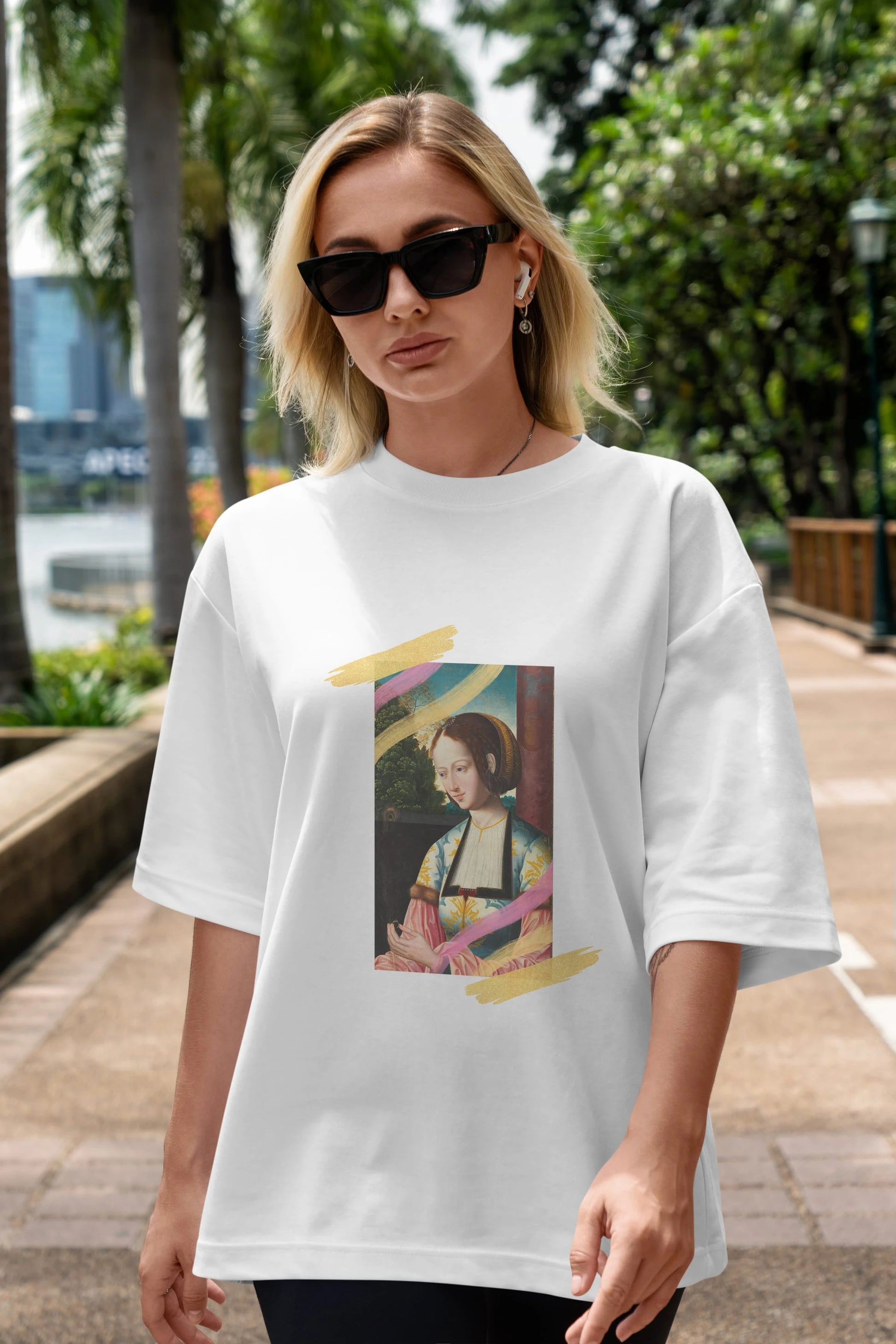 Woman Portrait Ön Baskılı Oversize t-shirt Erkek Kadın Unisex