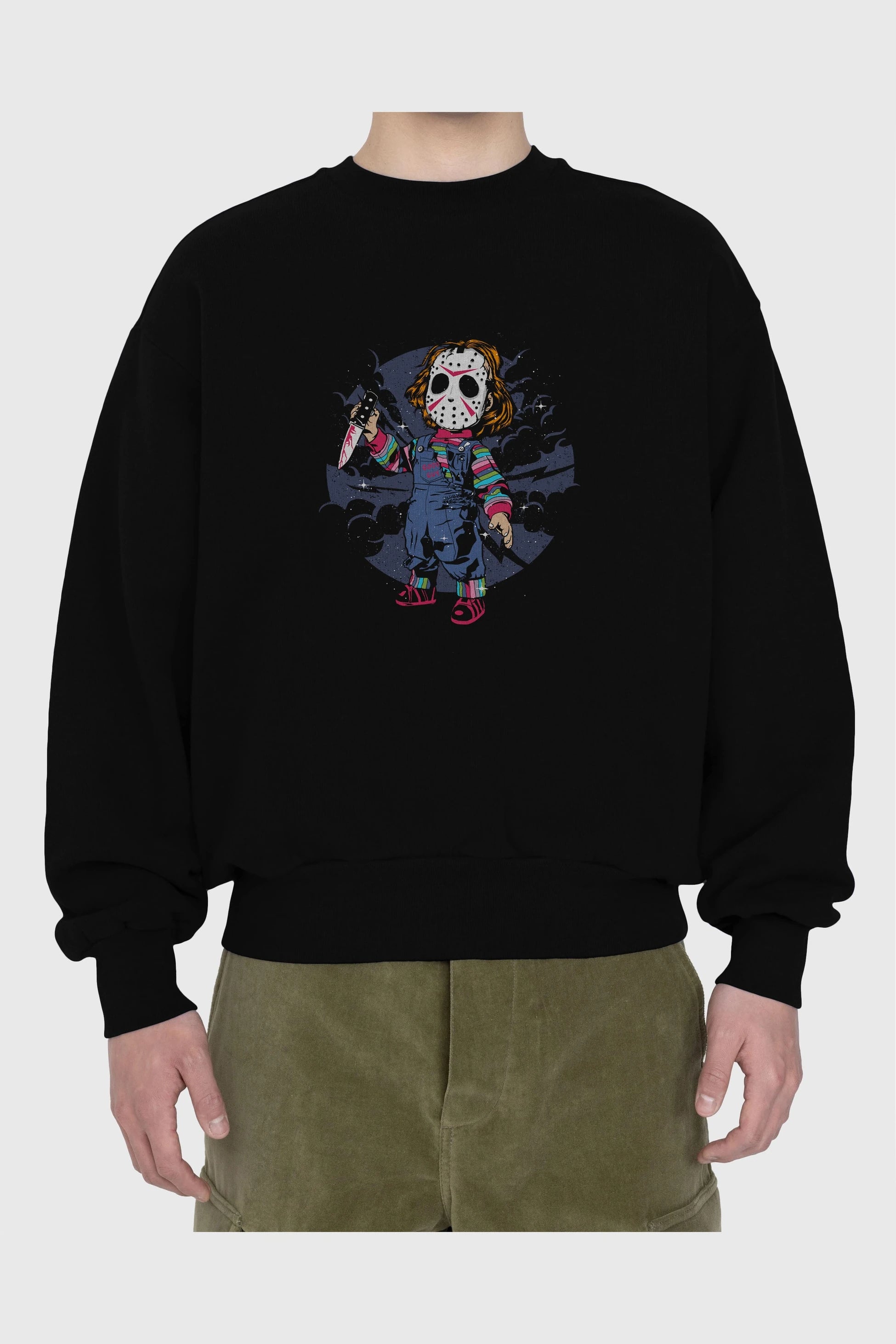 Chucky Ön Baskılı Oversize Sweatshirt Erkek Kadın Unisex