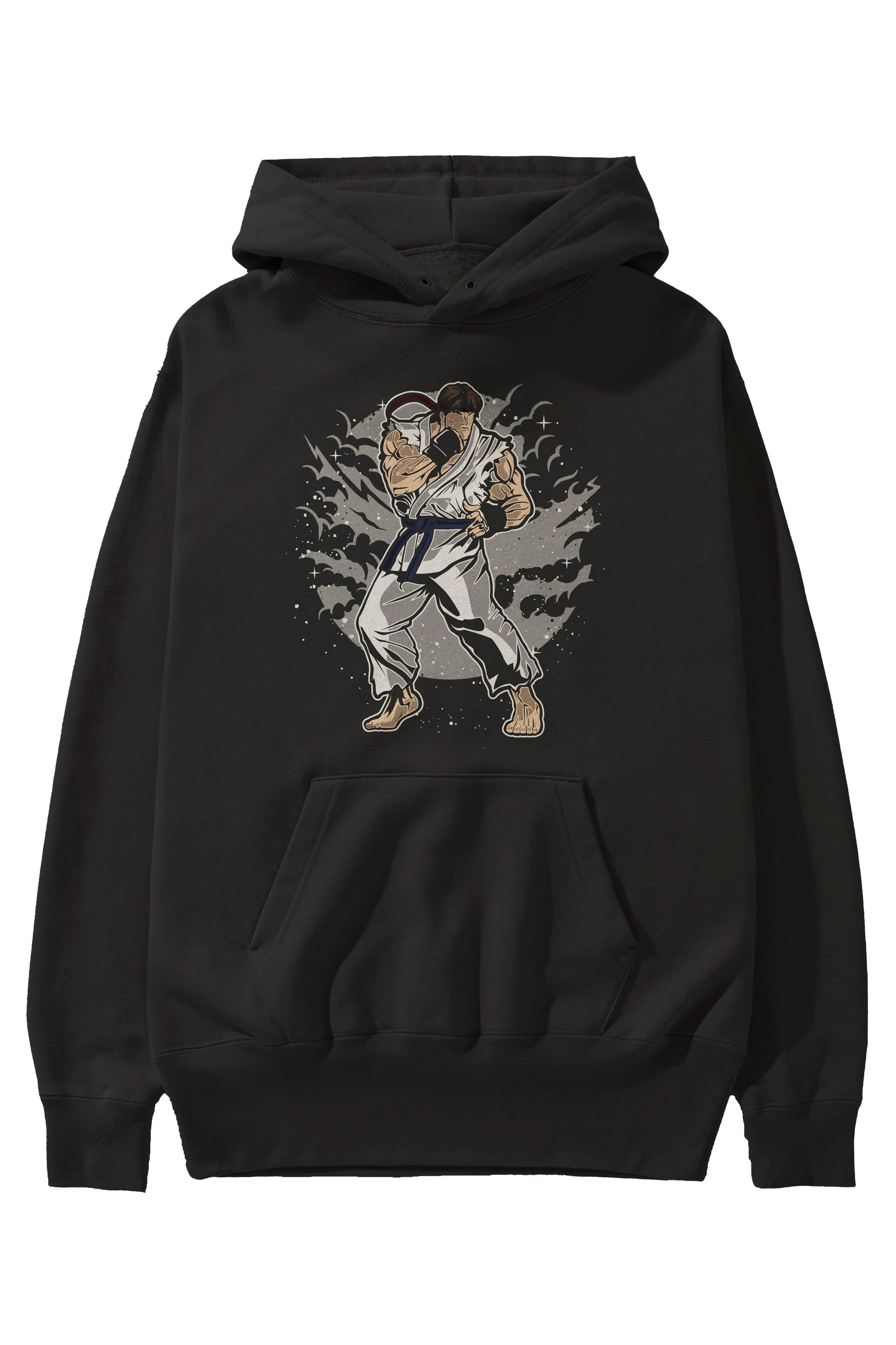 RYU Ön Baskılı Hoodie Oversize Kapüşonlu Sweatshirt Erkek Kadın Unisex