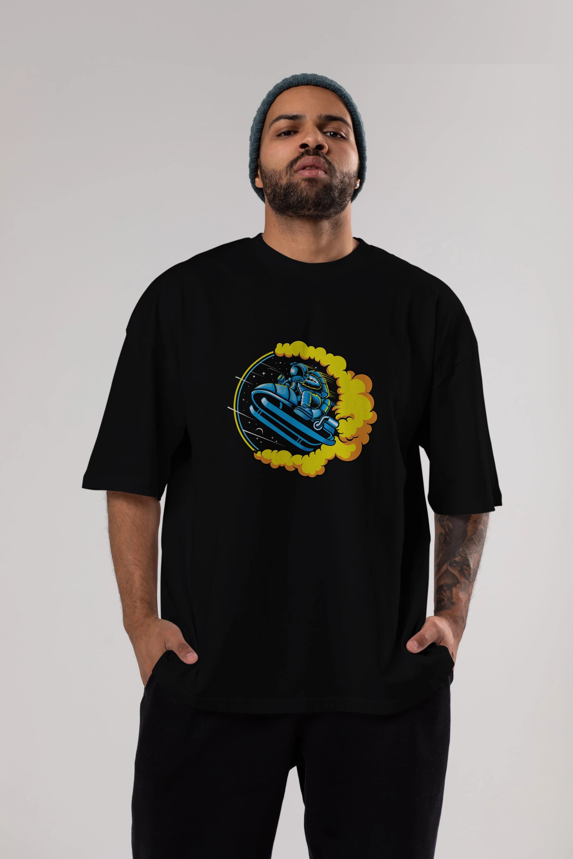 Astrojump with Snowmobile Ön Baskılı Oversize t-shirt Erkek Kadın Unisex