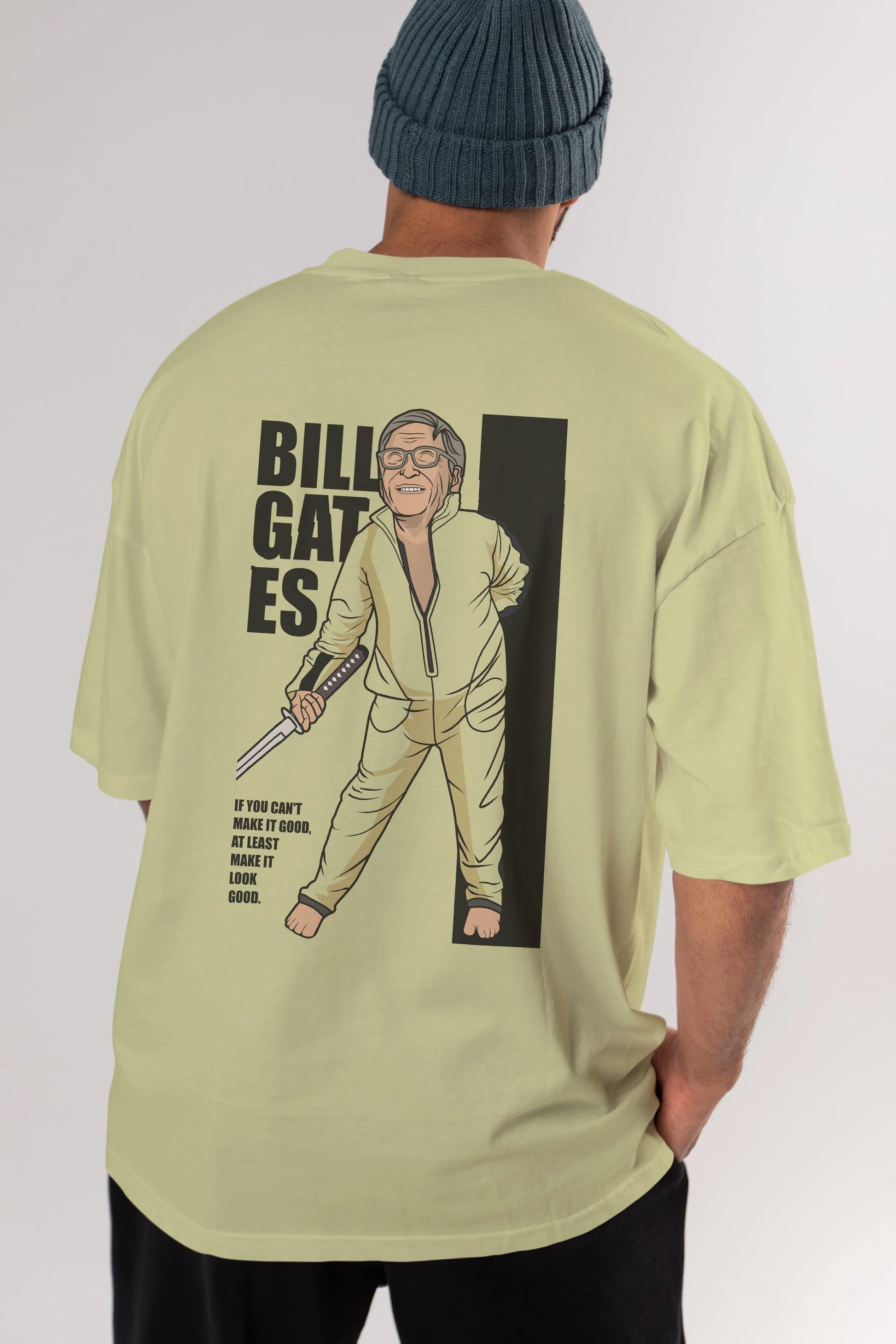 Bill Gates Arka Baskılı Oversize t-shirt Erkek Kadın Unisex %100 Pamuk tişort