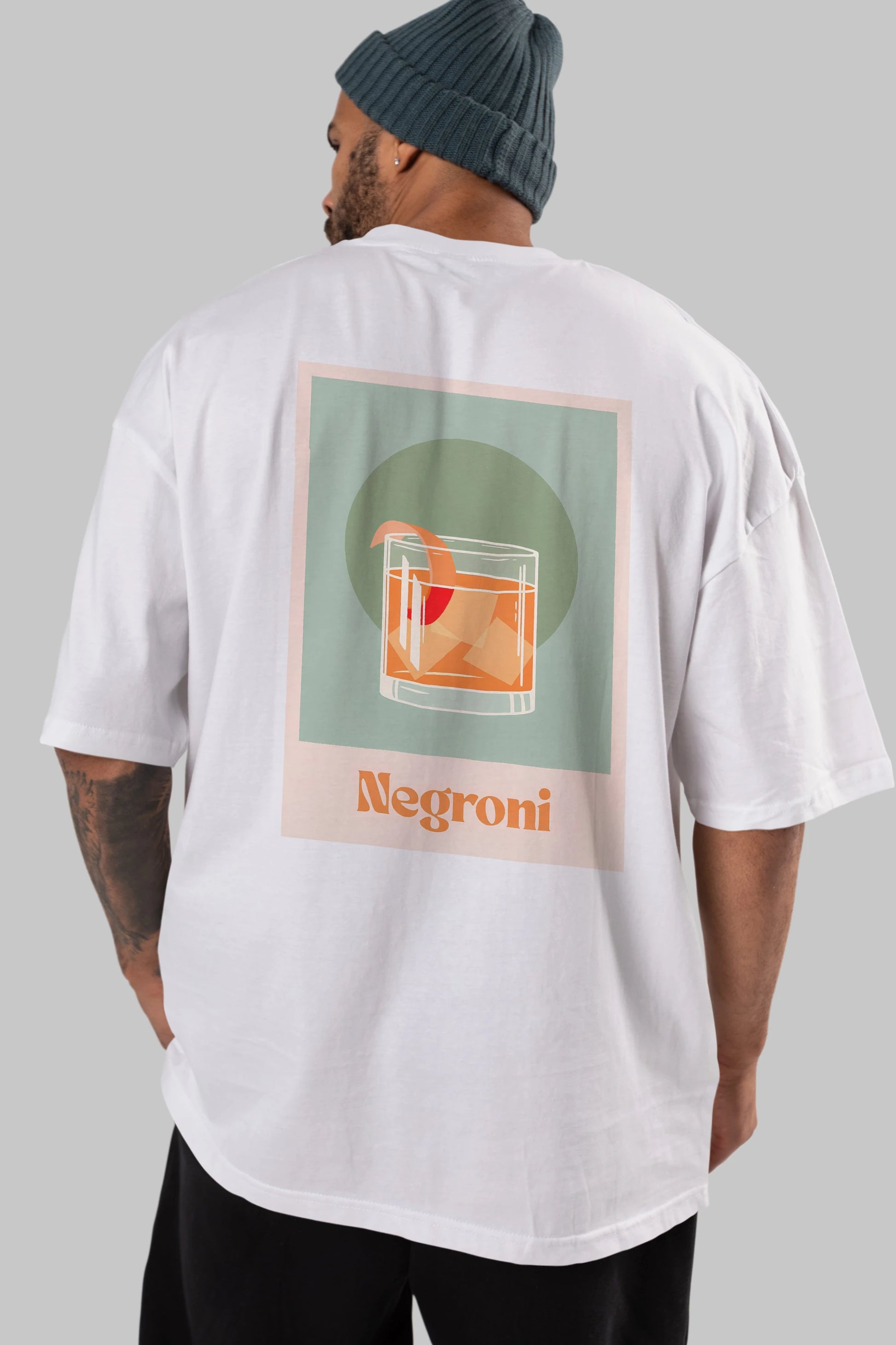 Negroni 5 Arka Baskılı Oversize t-shirt Erkek Kadın Unisex %100 Pamuk Bisiklet Yaka tişort