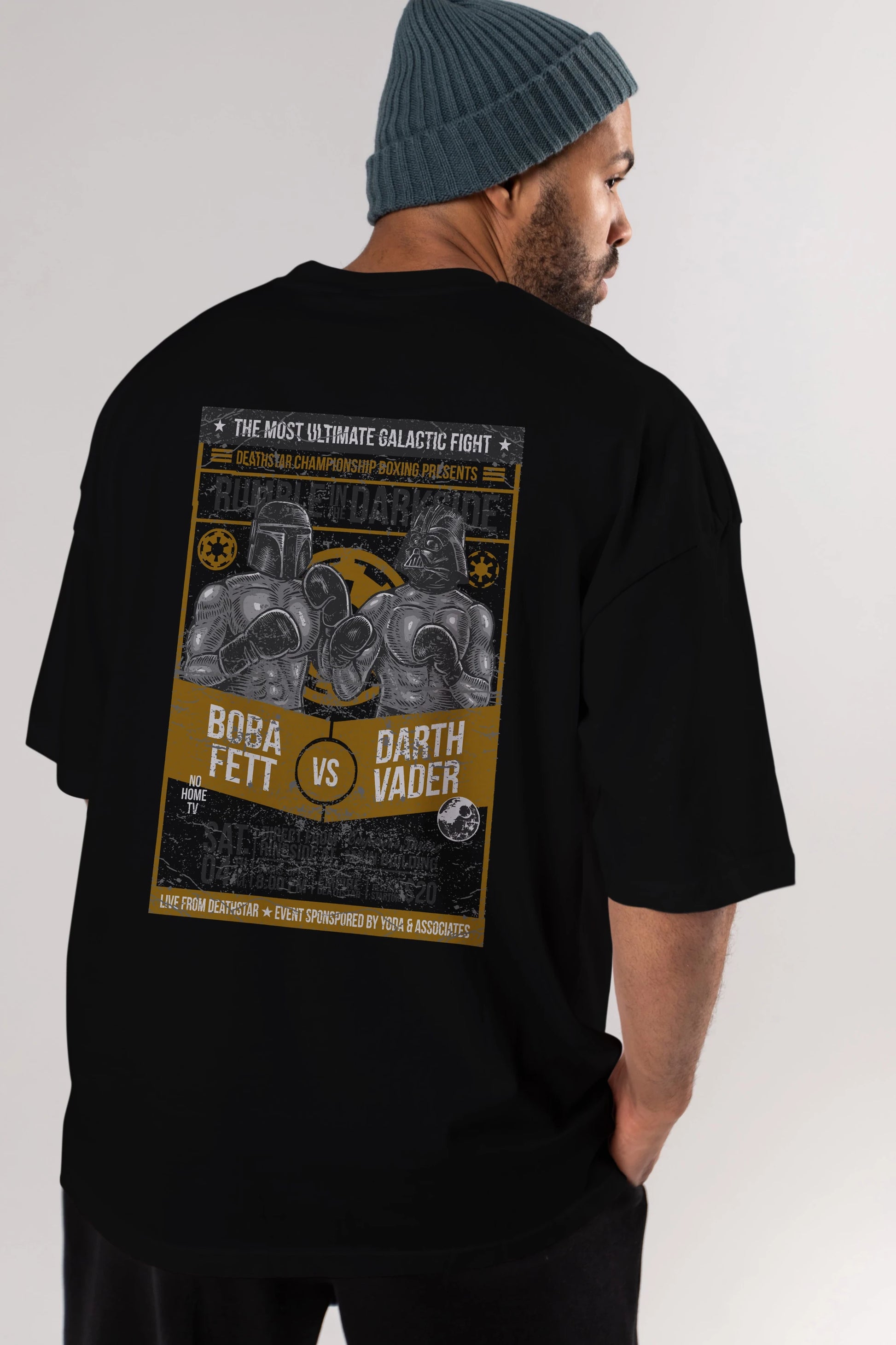 Rumble In The Darkside Arka Baskılı Oversize t-shirt Erkek Kadın Unisex %100 Pamuk