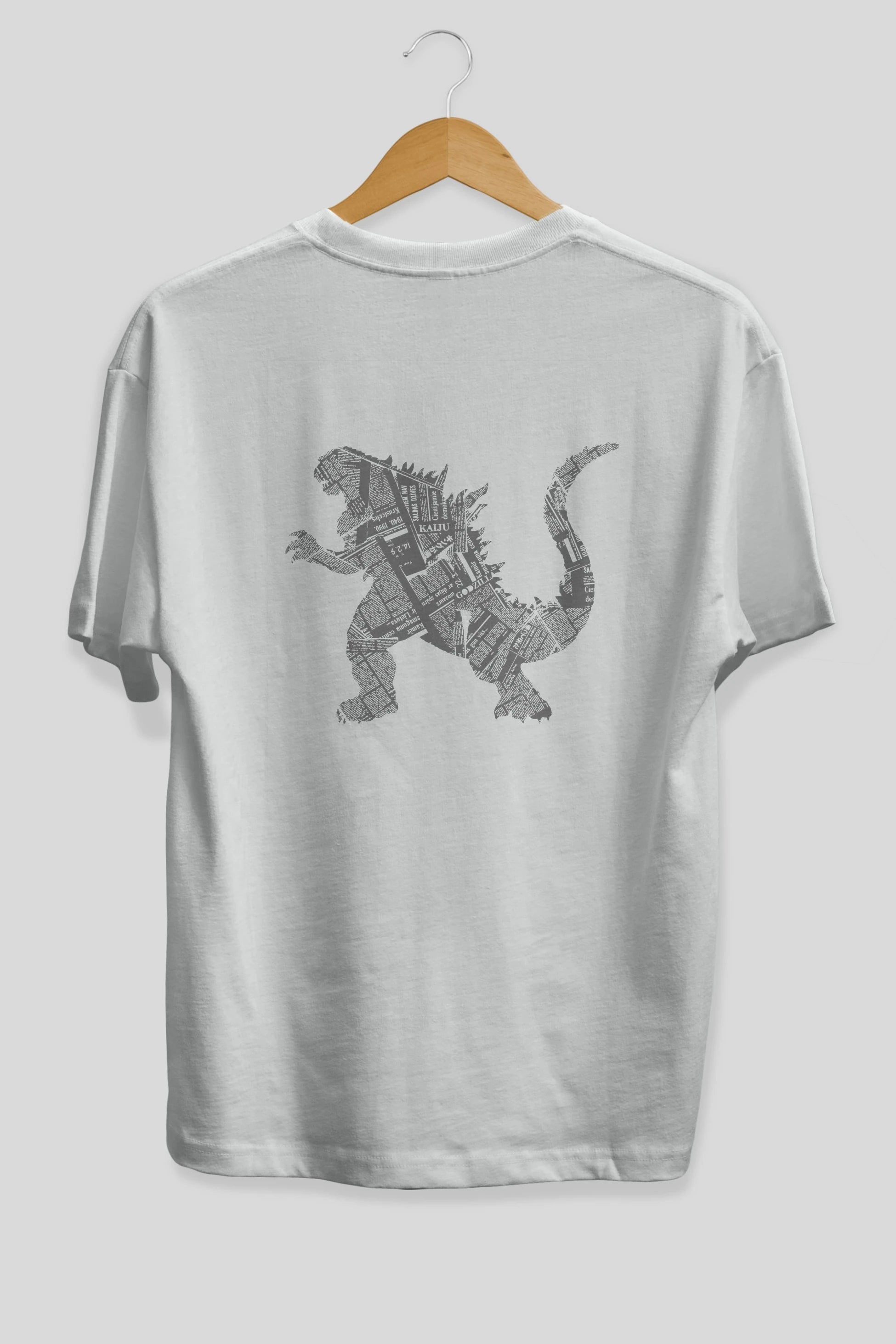 Kaiju Arka Baskılı Oversize t-shirt %100 pamuk Erkek Kadın Unisex
