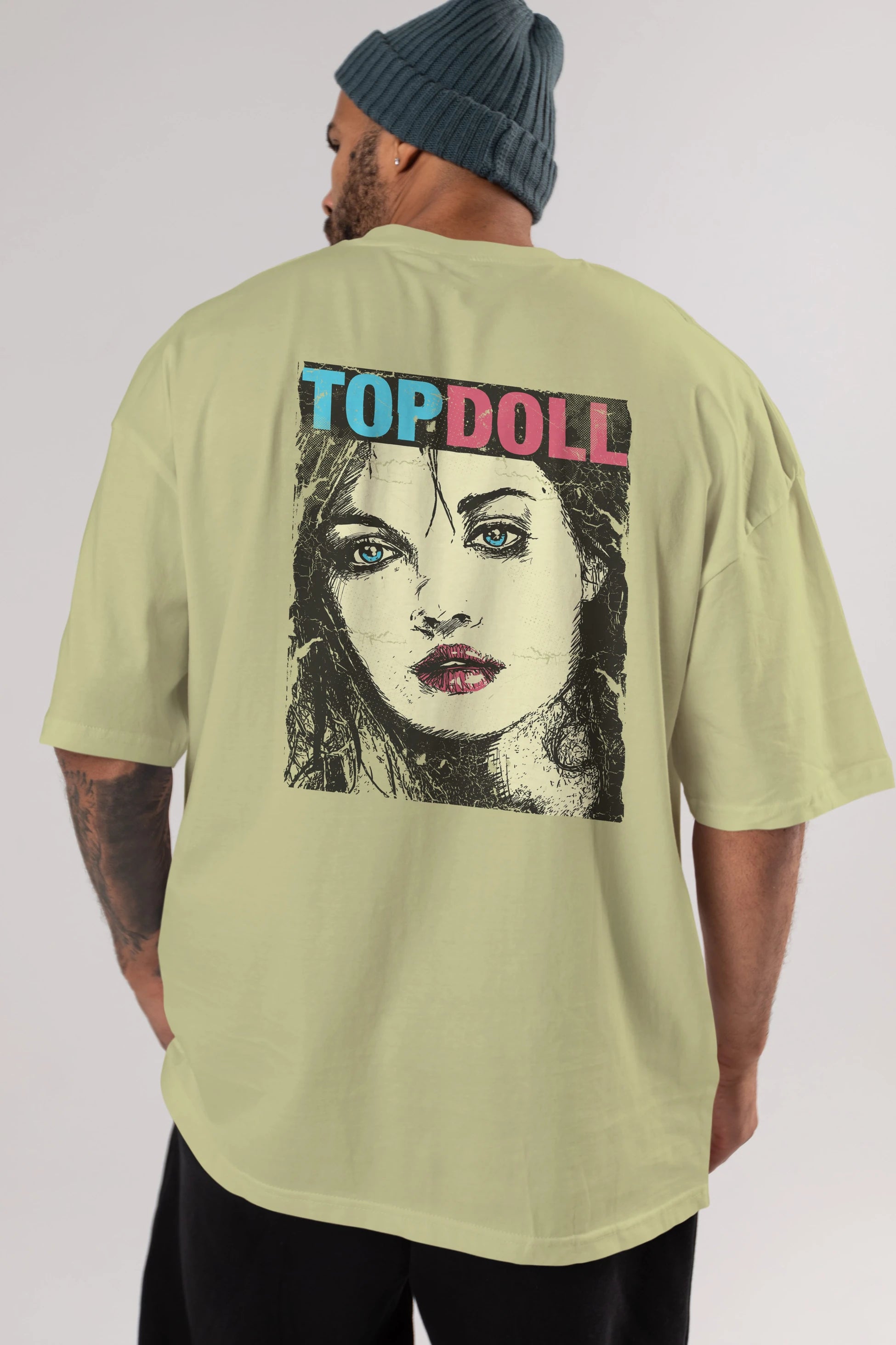 Topdoll Streetwear Arka Baskılı Oversize t-shirt Erkek Kadın Unisex