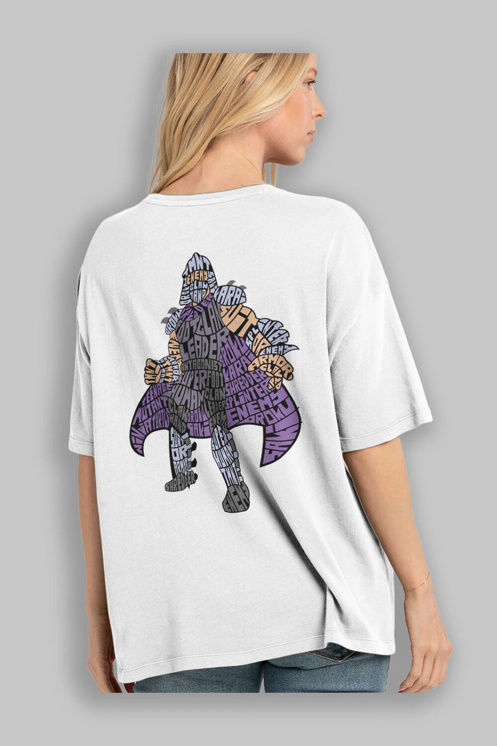 Foot Clan Leader Arka Baskılı Oversize t-shirt %100 pamuk Erkek Kadın Unisex