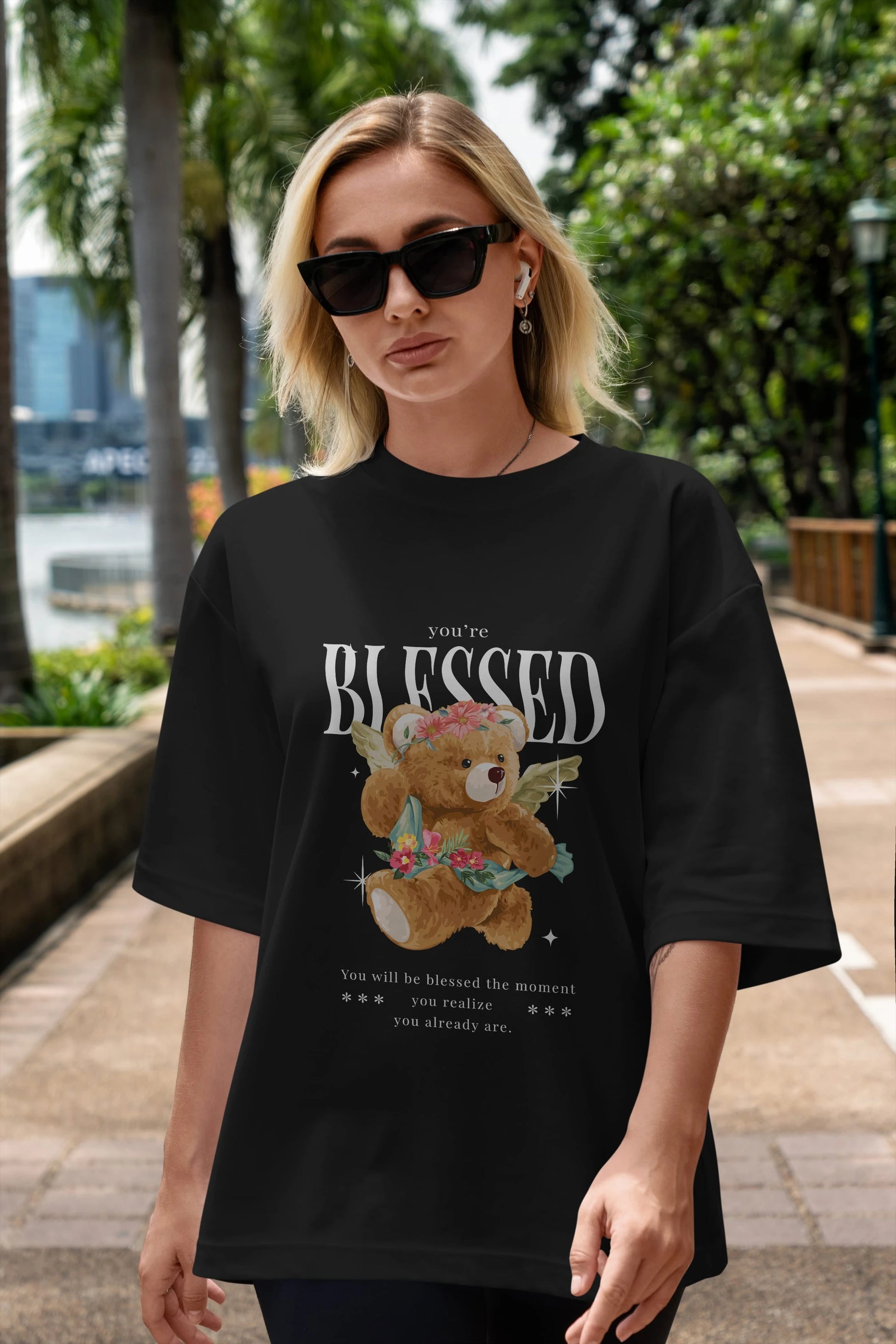 You are Blessed Bear Ön Baskılı Oversize t-shirt Erkek Kadın Unisex