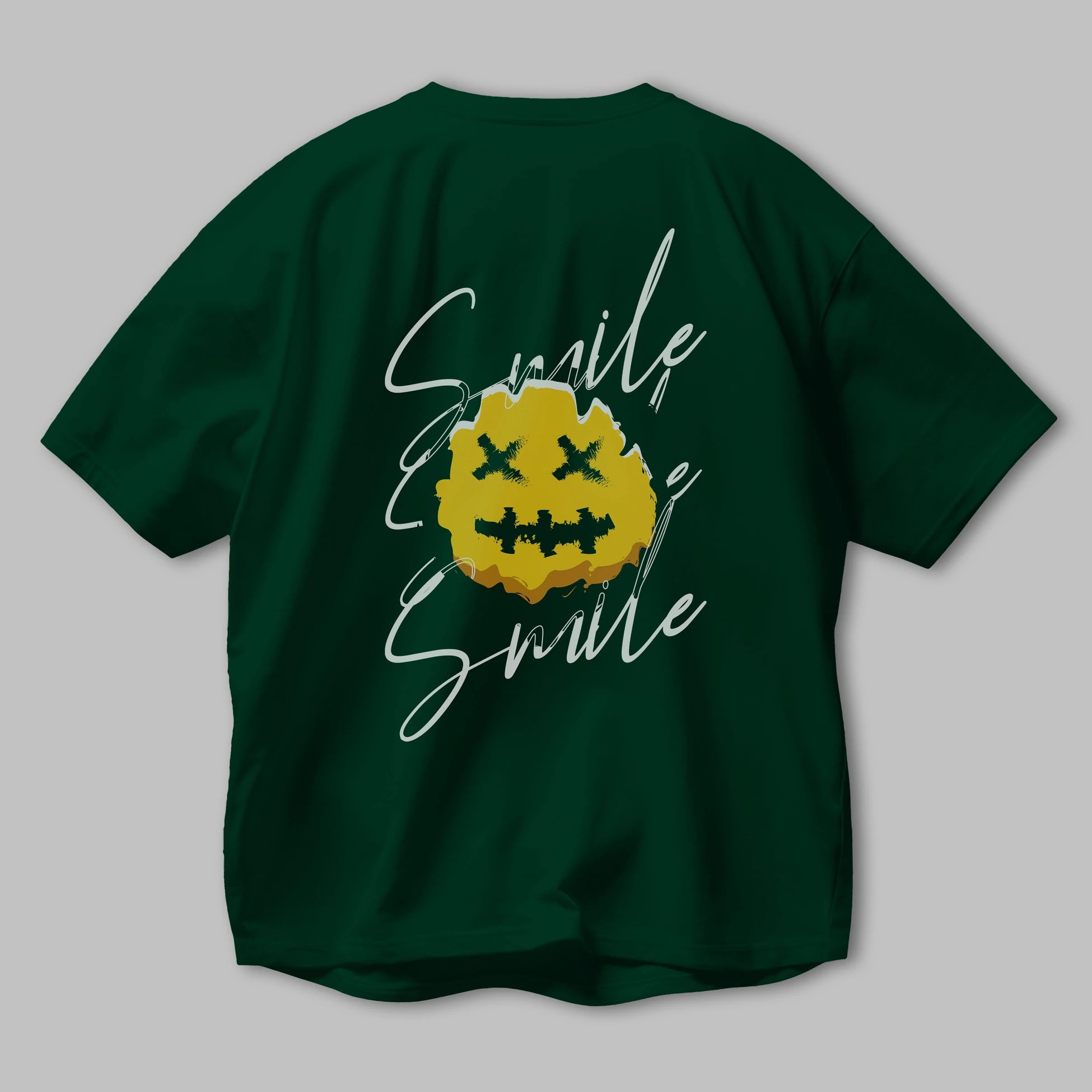 Smile Emoji Arka Baskılı Oversize t-shirt Erkek Kadın Unisex