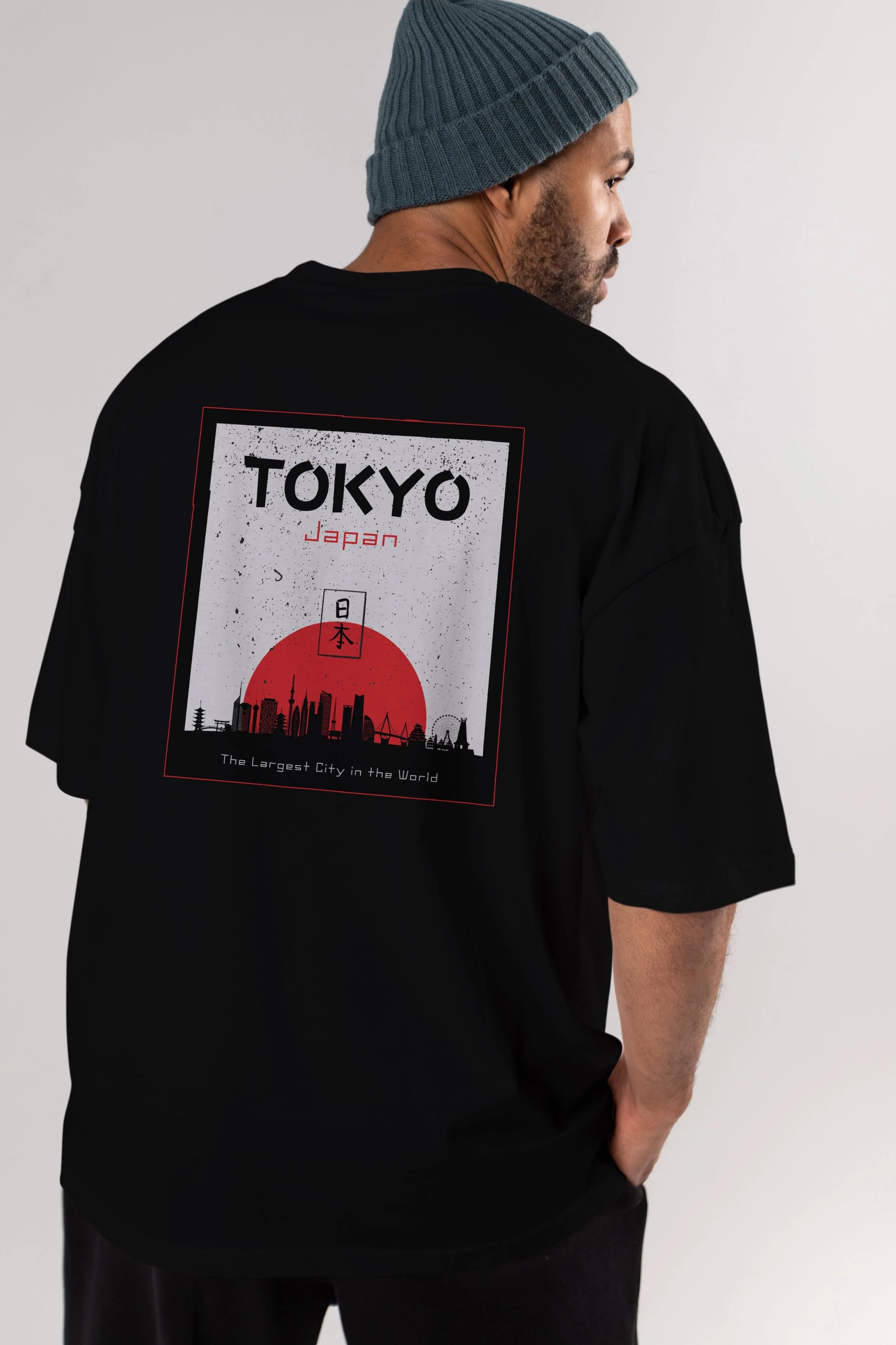 Tokyo Japan Yazılı Arka Baskılı Oversize t-shirt Erkek Kadın Unisex