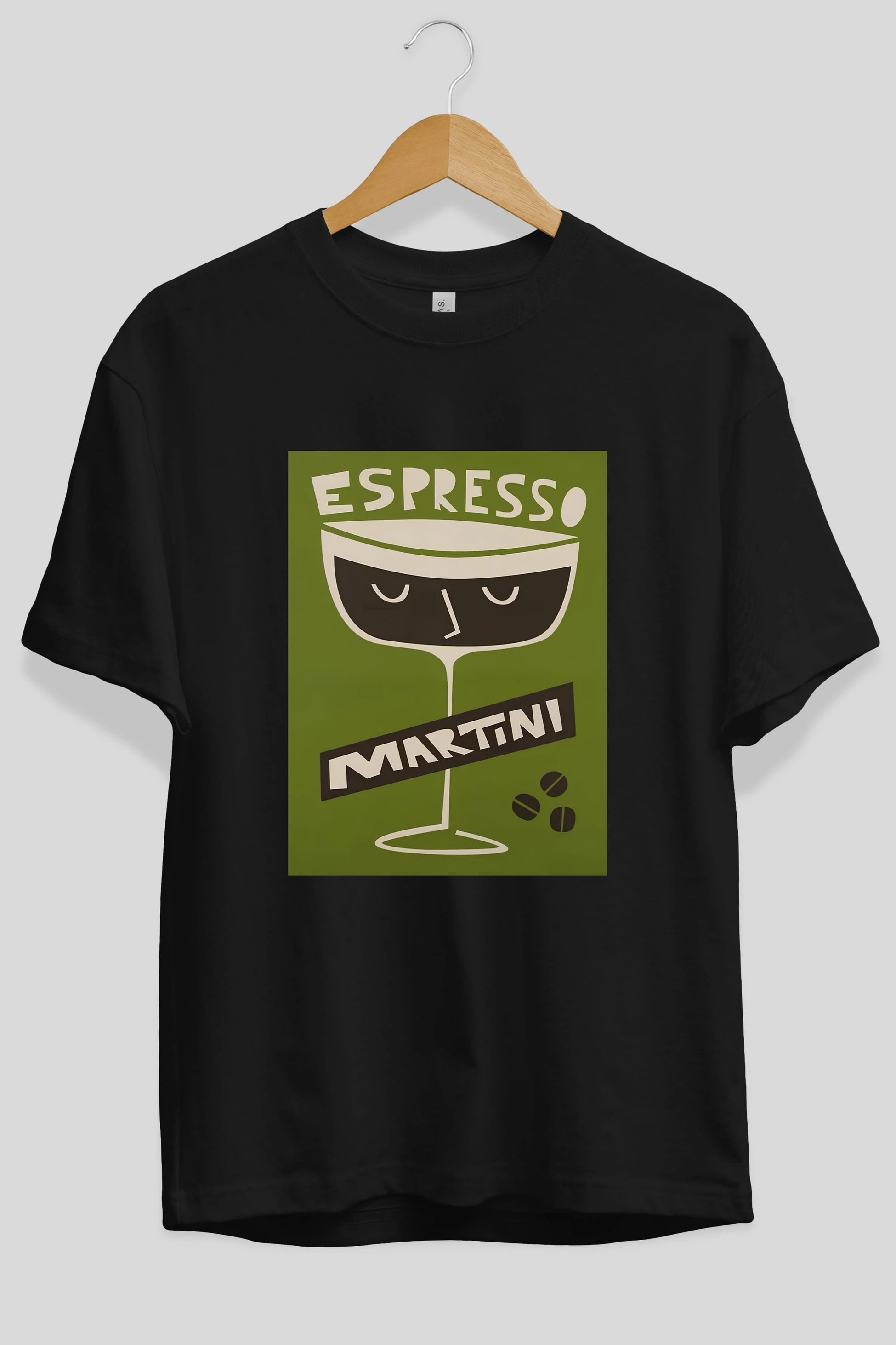 Espresso Martini 2 Ön Baskılı Oversize t-shirt Erkek Kadın Unisex %100 Pamuk Bisiklet Yaka tişort