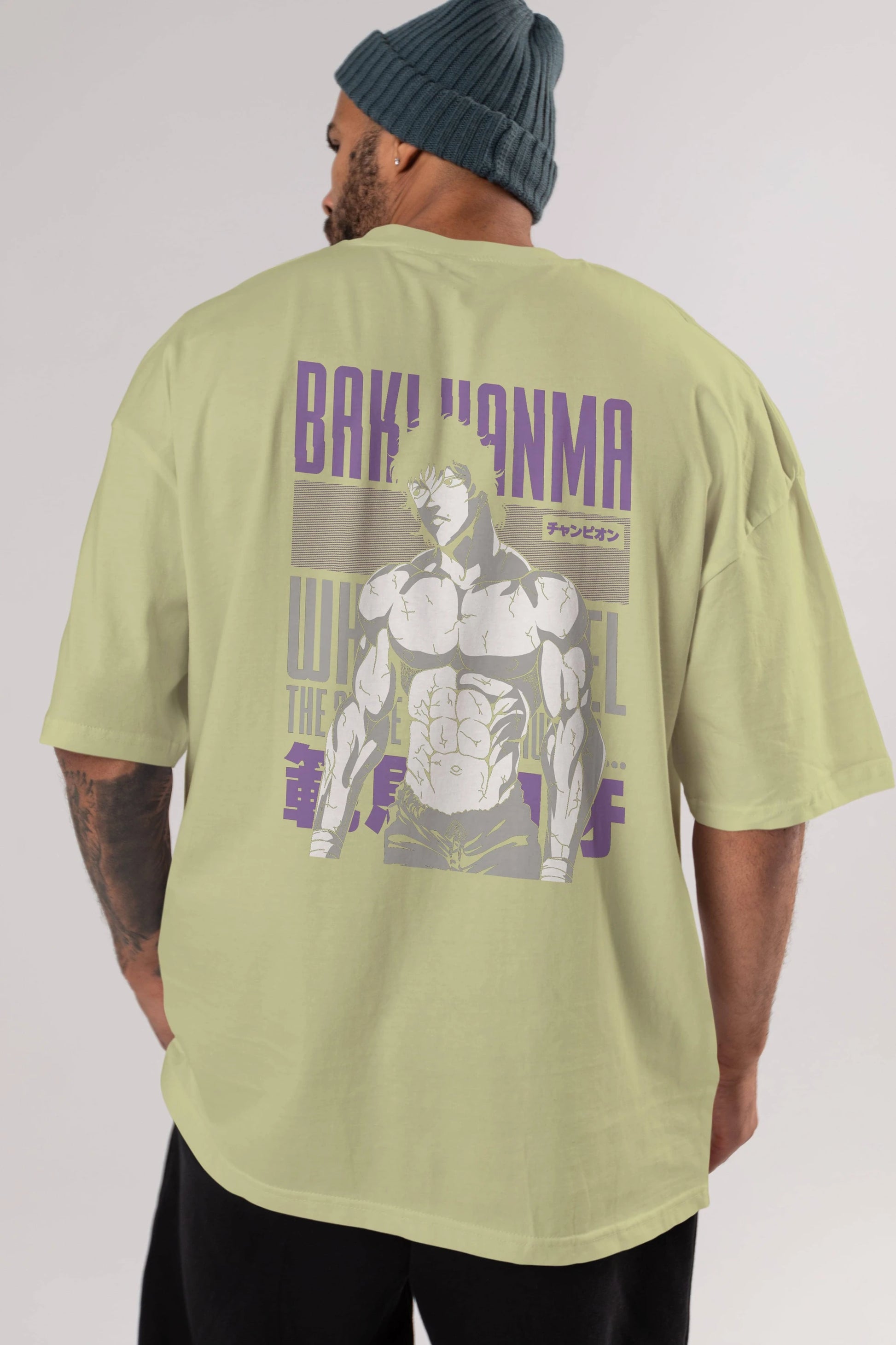 BAKI HANMA (2) Anime Arka Baskılı Oversize t-shirt Erkek Kadın Unisex