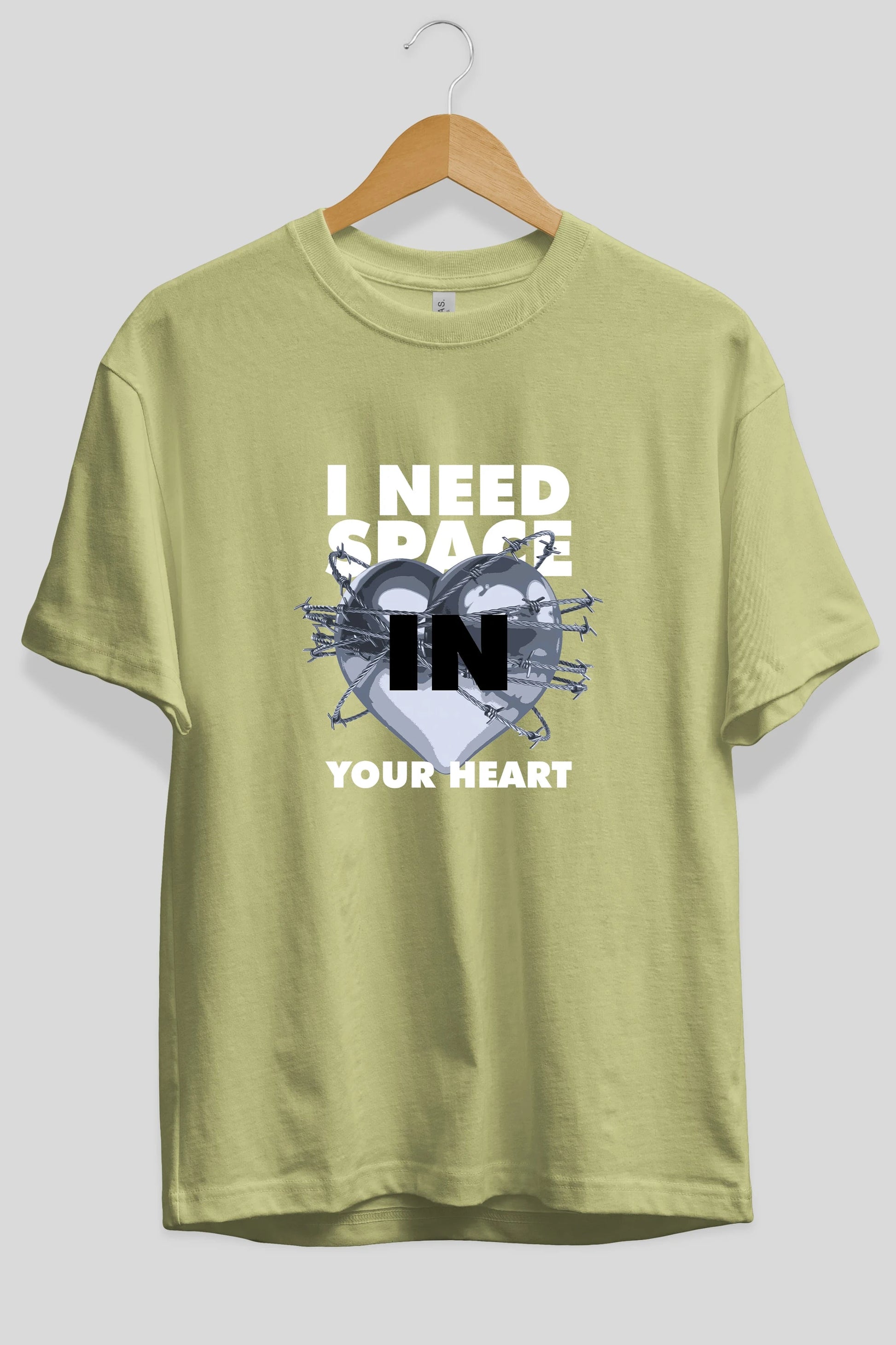 I Need Space Your Heart Ön Baskılı Oversize t-shirt Erkek Kadın Unisex