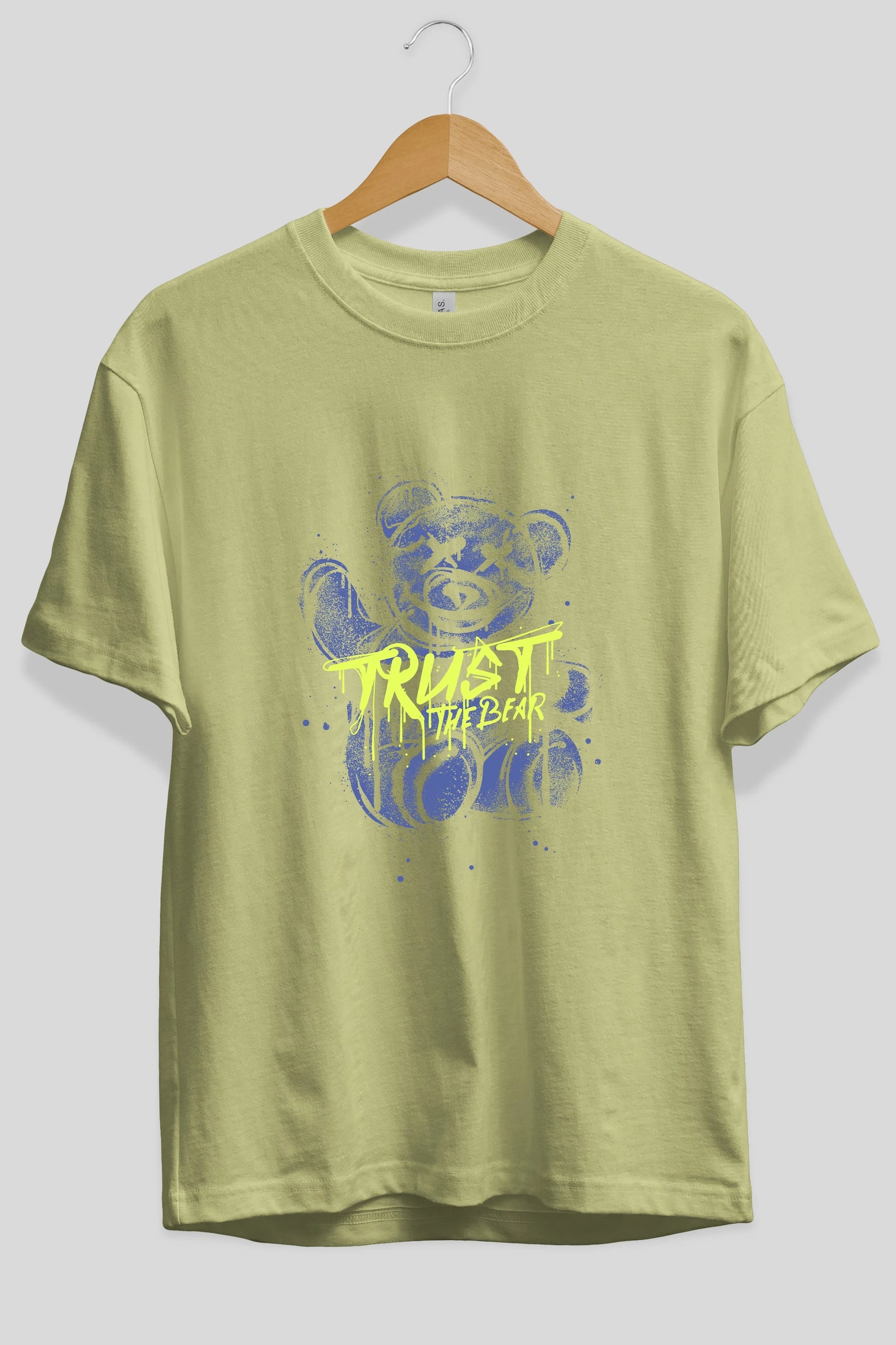 Trust The Bear 4 Ön Baskılı Oversize t-shirt Erkek Kadın Unisex
