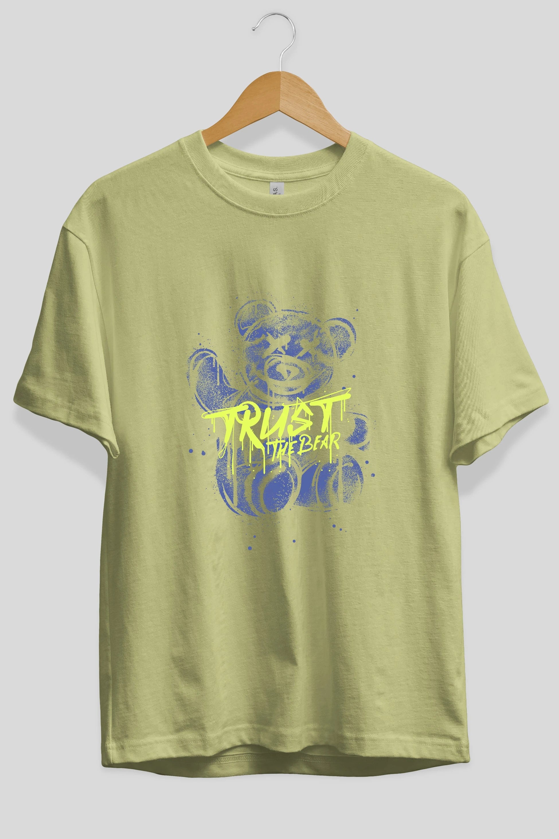 Trust The Bear 4 Ön Baskılı Oversize t-shirt Erkek Kadın Unisex