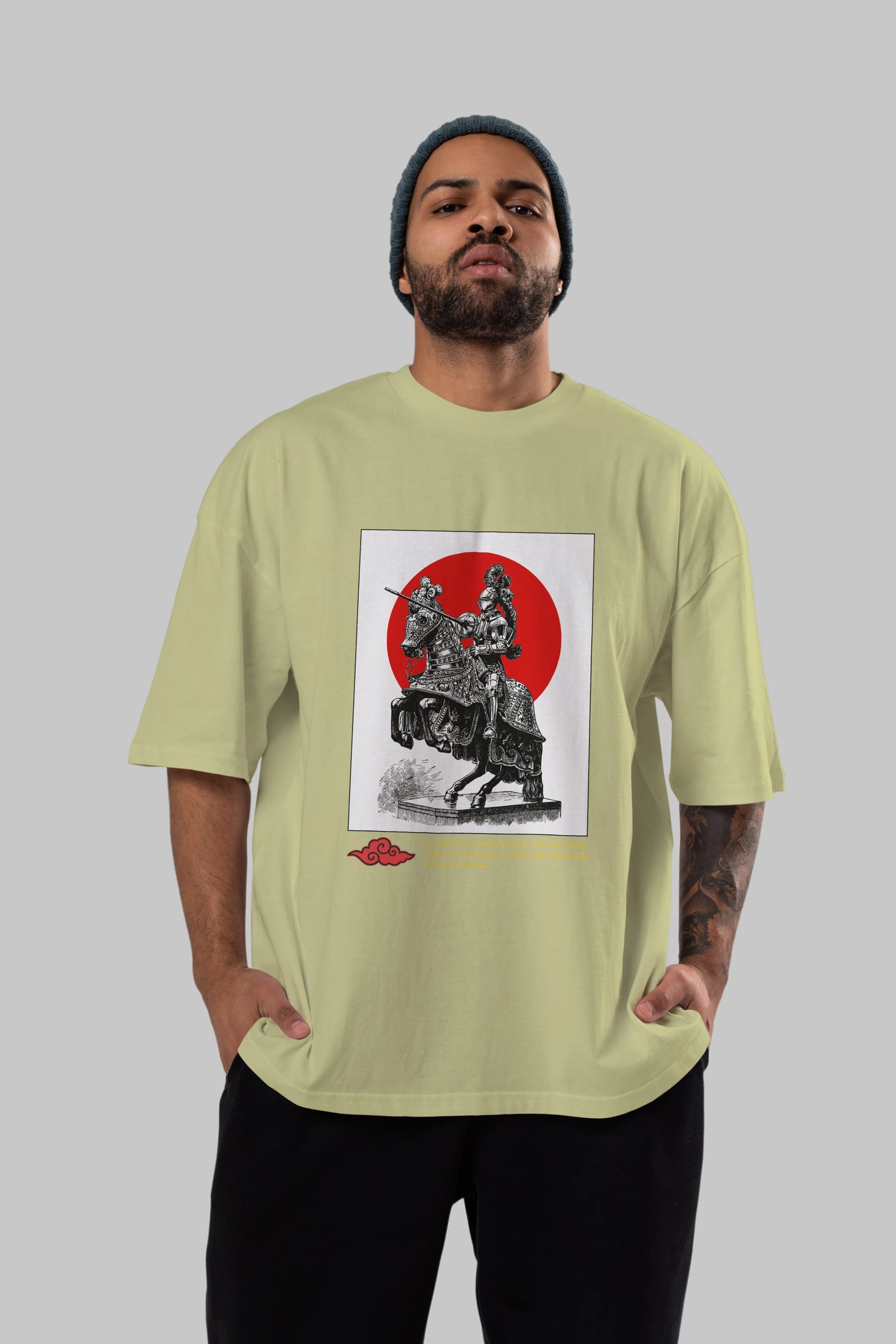 Japan Streetwear 2 Ön Baskılı Oversize t-shirt Erkek Kadın Unisex