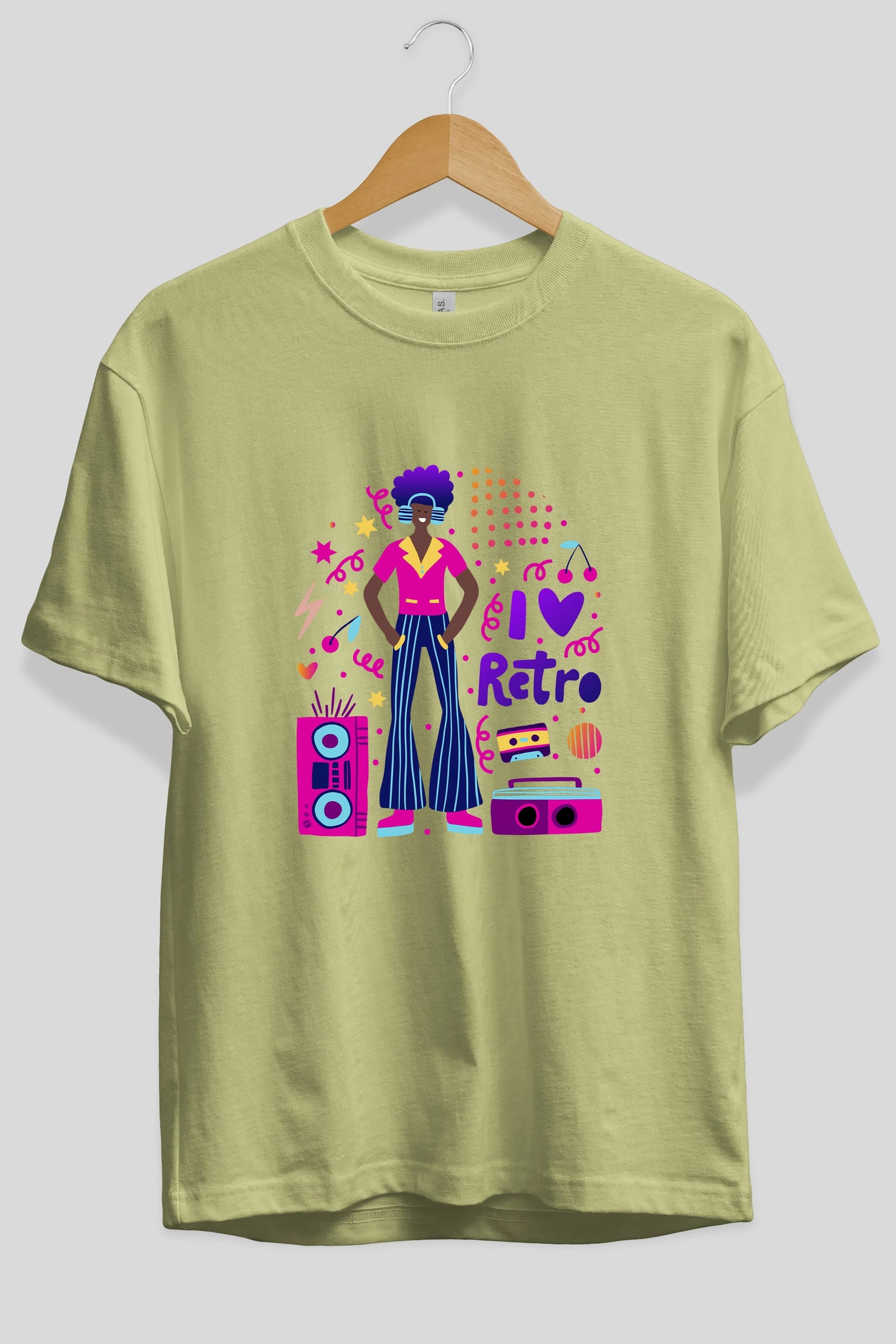 Retro Boy Party Ön Baskılı Oversize t-shirt Erkek Kadın Unisex