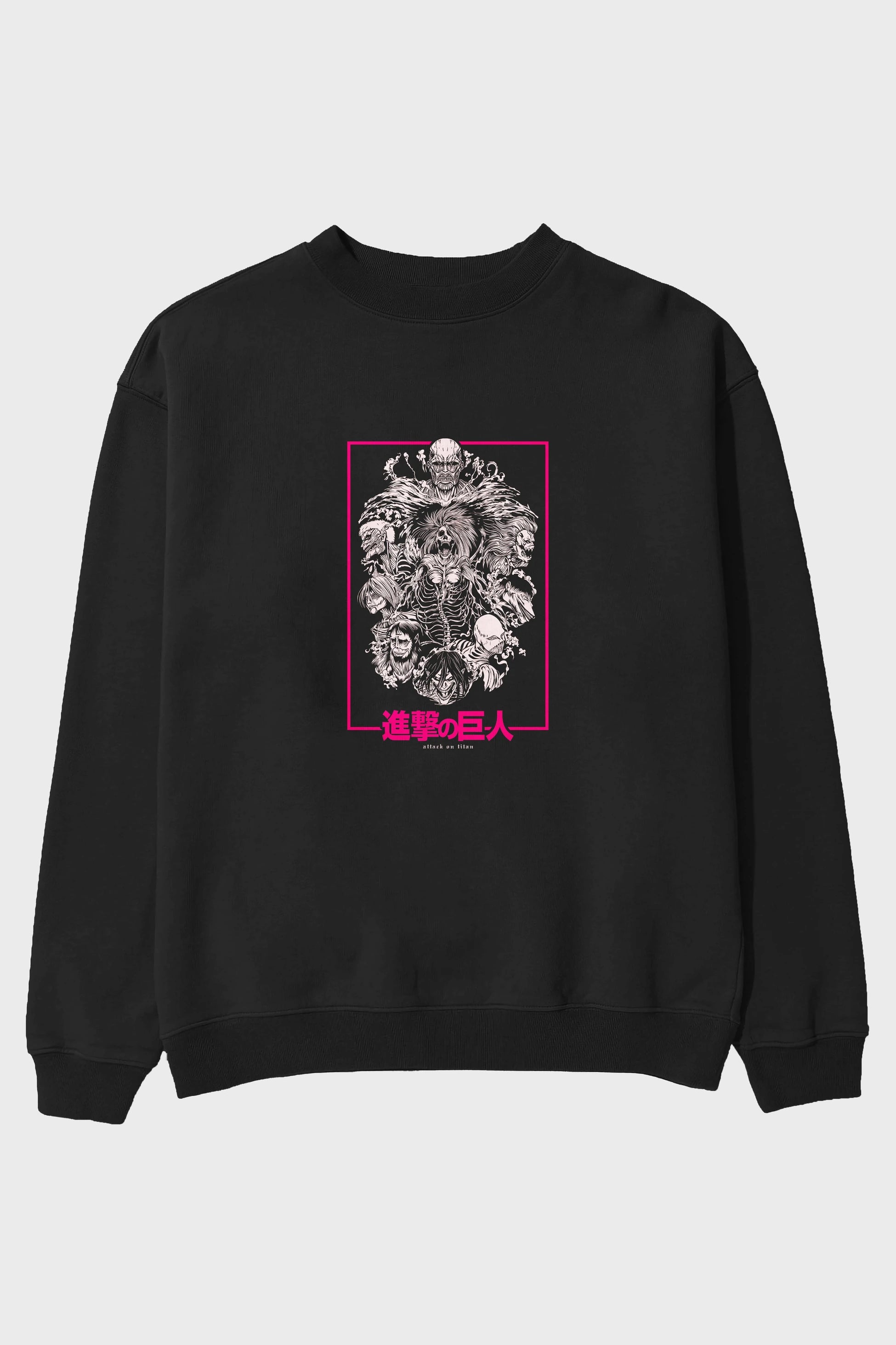 ATTACK ON TITANS Anime Ön Baskılı Oversize Sweatshirt Erkek Kadın Unisex