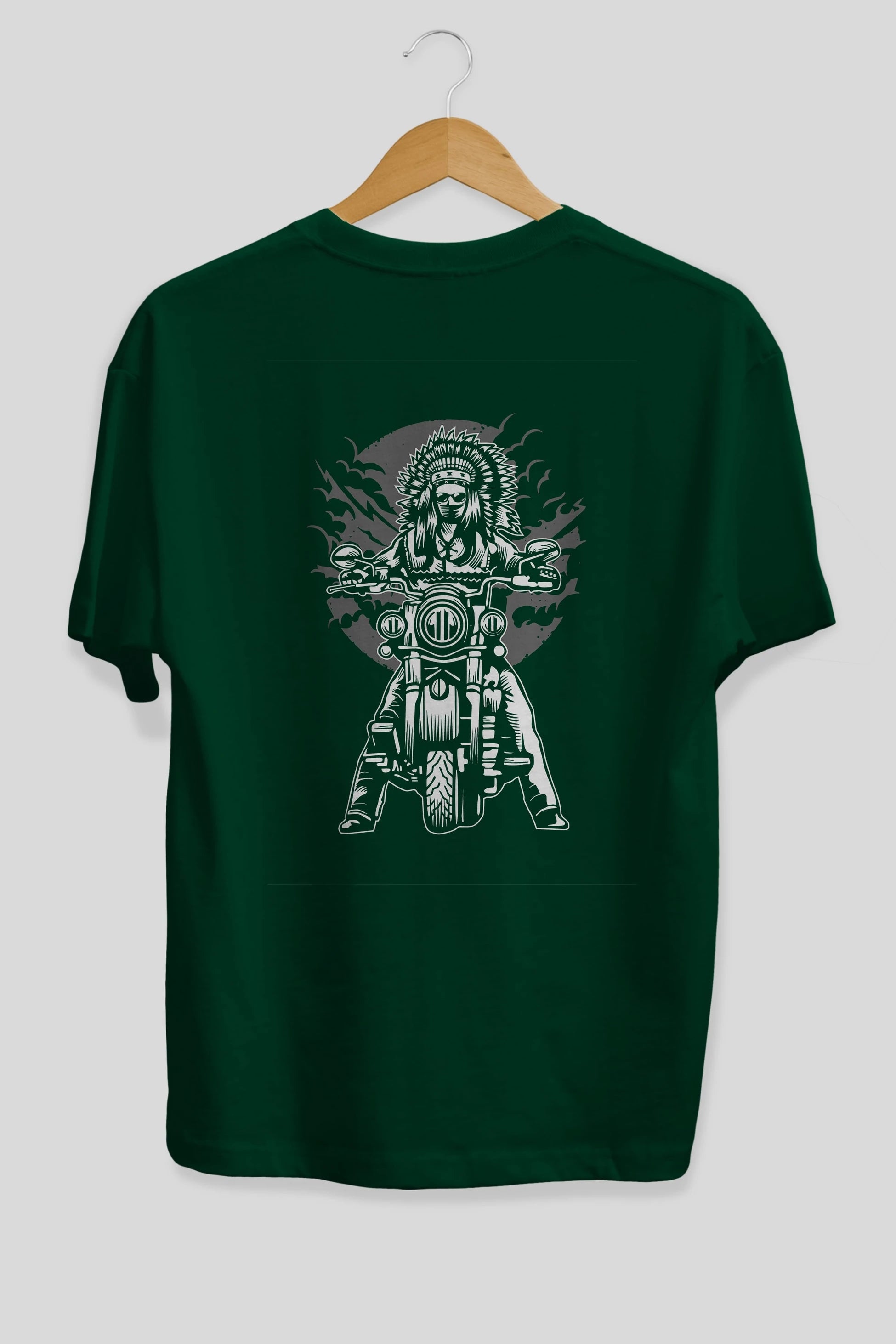 Indian Chief Motorcycle Arka Baskılı Oversize t-shirt Erkek Kadın Unisex %100 Pamuk