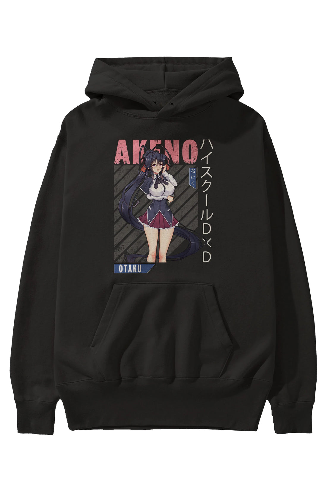 Akeno Himejima 4 Anime Ön Baskılı Hoodie Oversize Kapüşonlu Sweatshirt Erkek Kadın Unisex