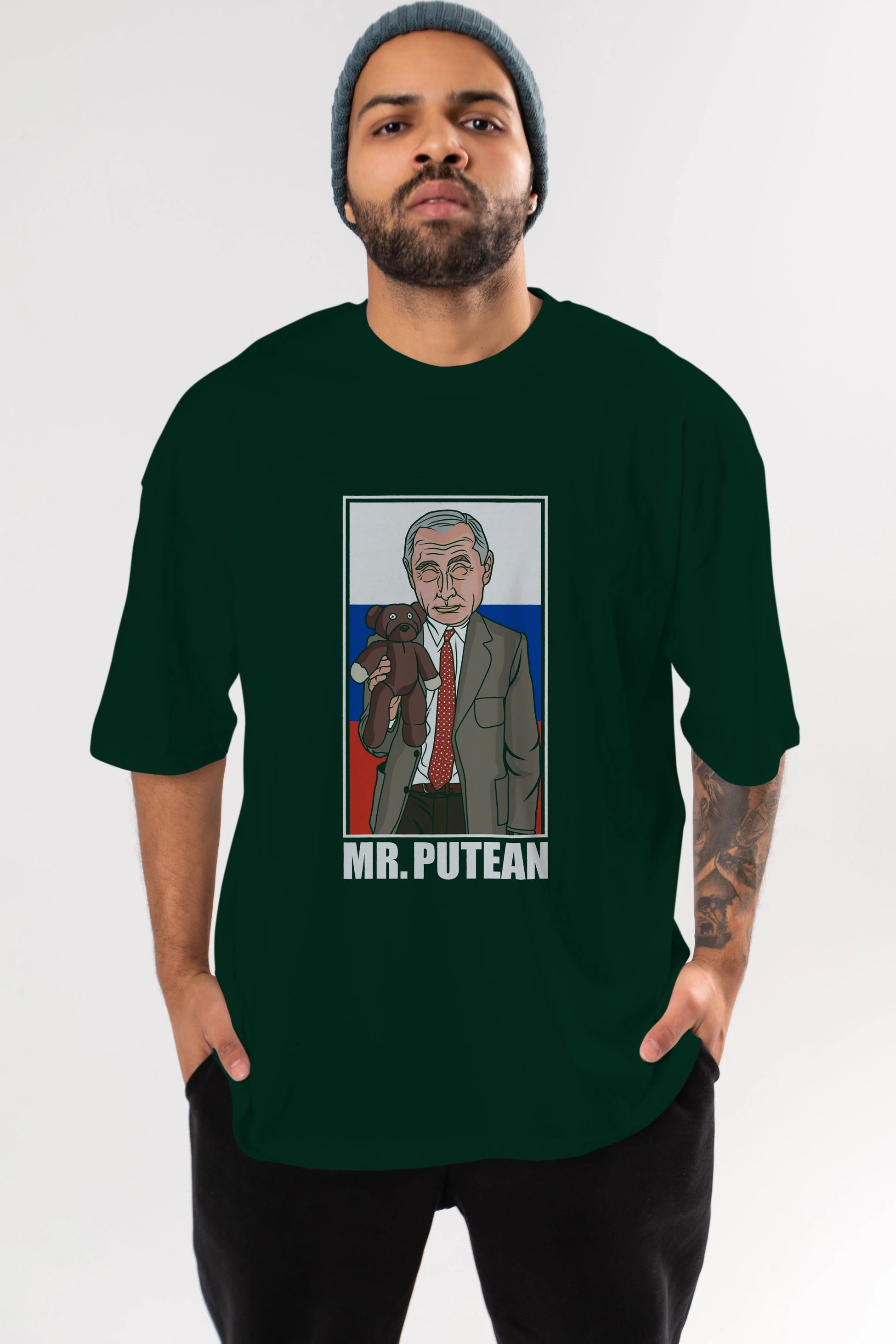Mr Putean Ön Baskılı Oversize t-shirt Erkek Kadın Unisex %100 Pamuk tişort