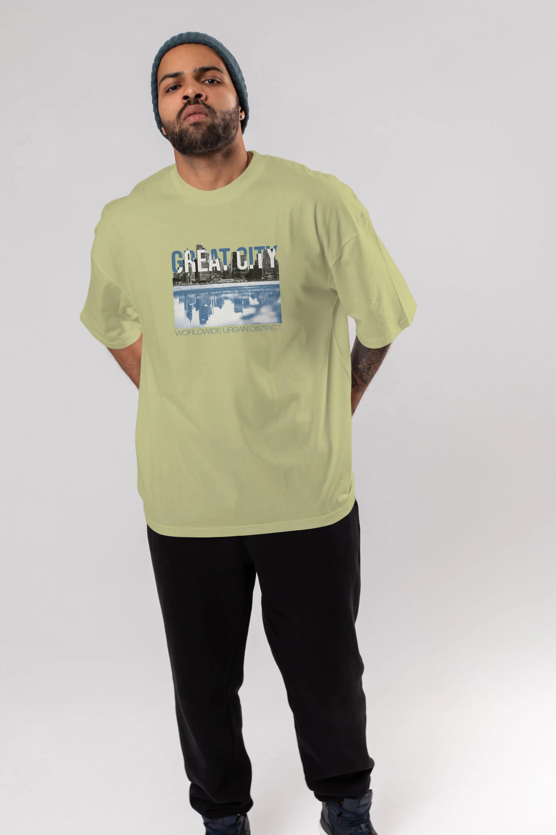 Great City Ön Baskılı Oversize t-shirt Erkek Kadın Unisex