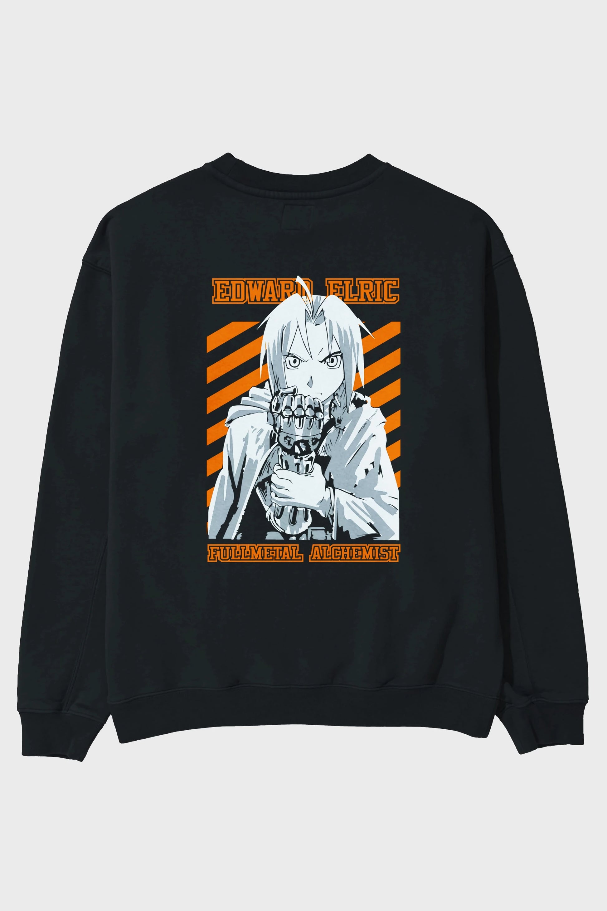 EDWARD ELRIC Anime Arka Baskılı Oversize Sweatshirt Erkek Kadın Unisex